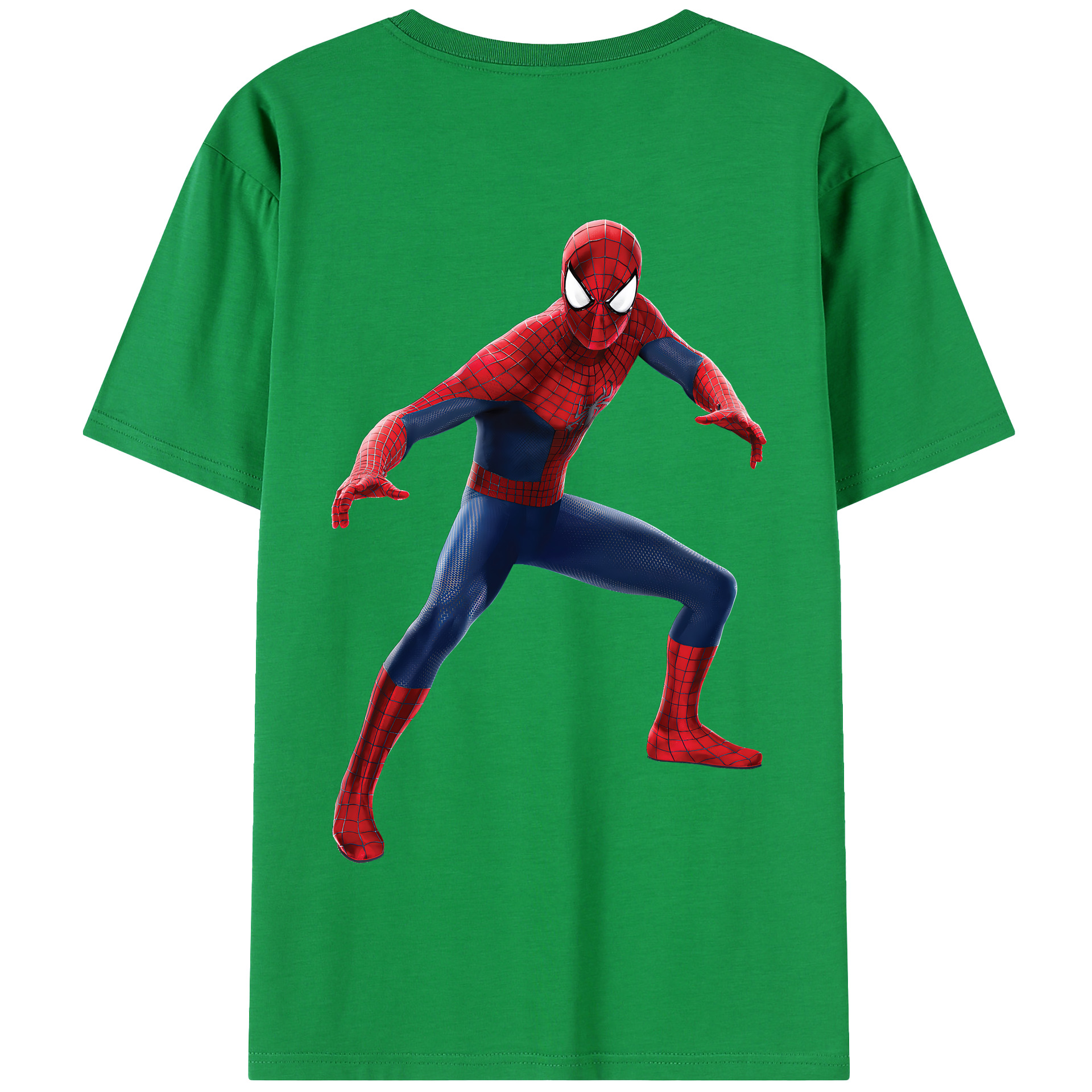 （画像用） Spider Man スパイダーマン 綿100％半袖Tシャツ（背面プリント）