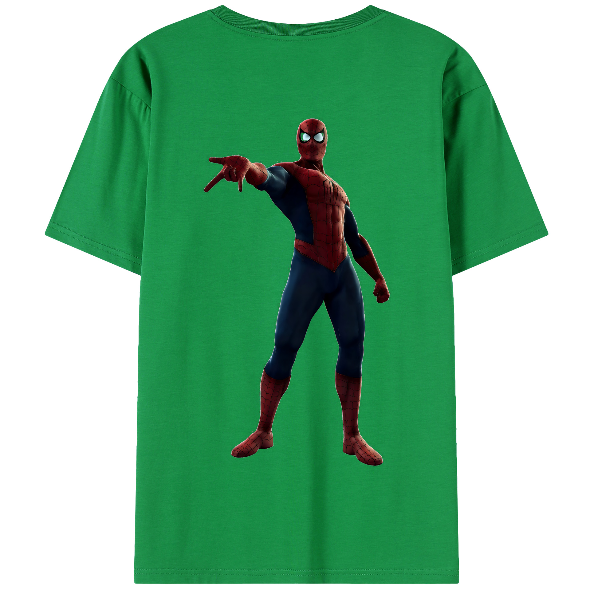 （画像用） Spider Man スパイダーマン 綿100％半袖Tシャツ（背面プリント）