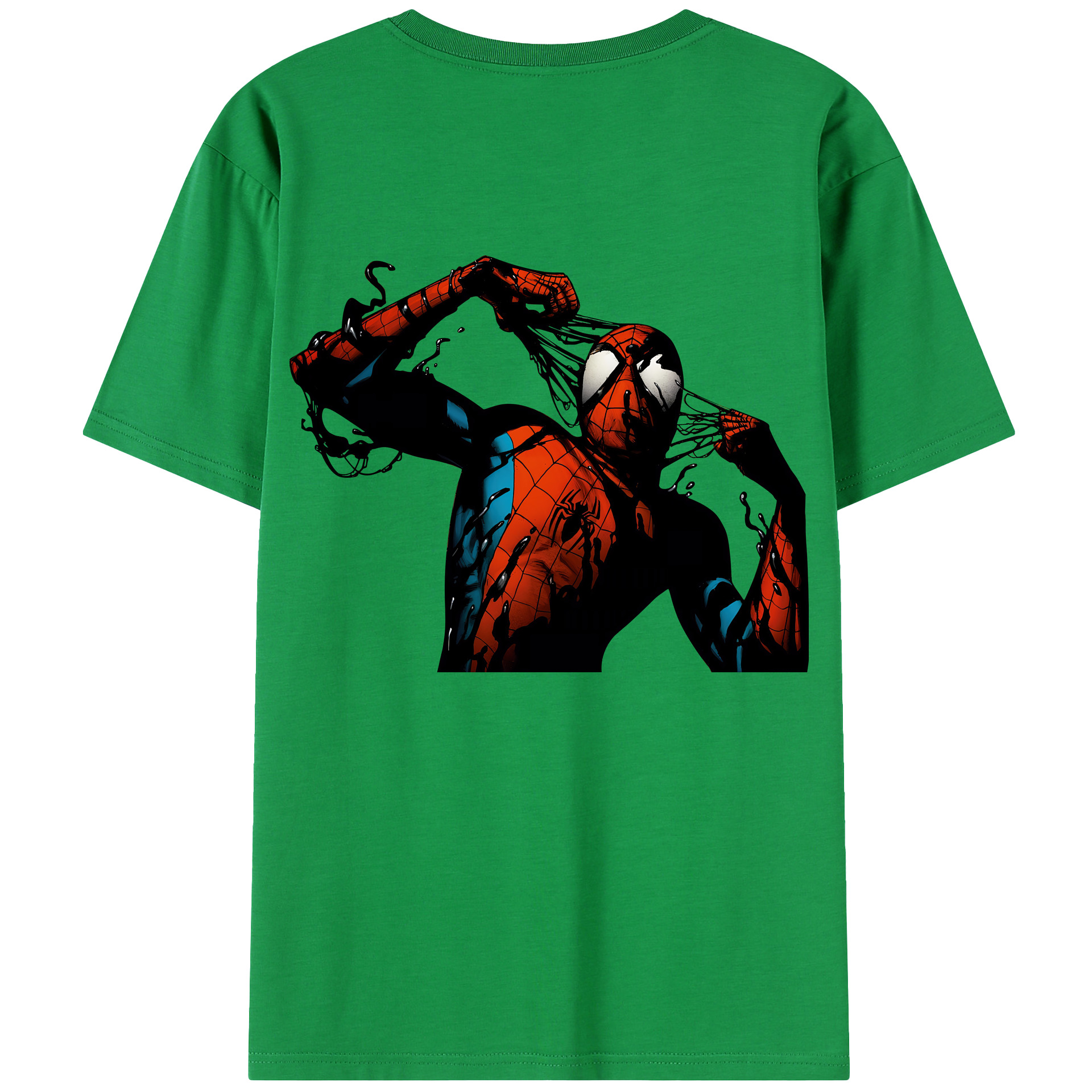 （画像用） Spider Man スパイダーマン 綿100％半袖Tシャツ（背面プリント）