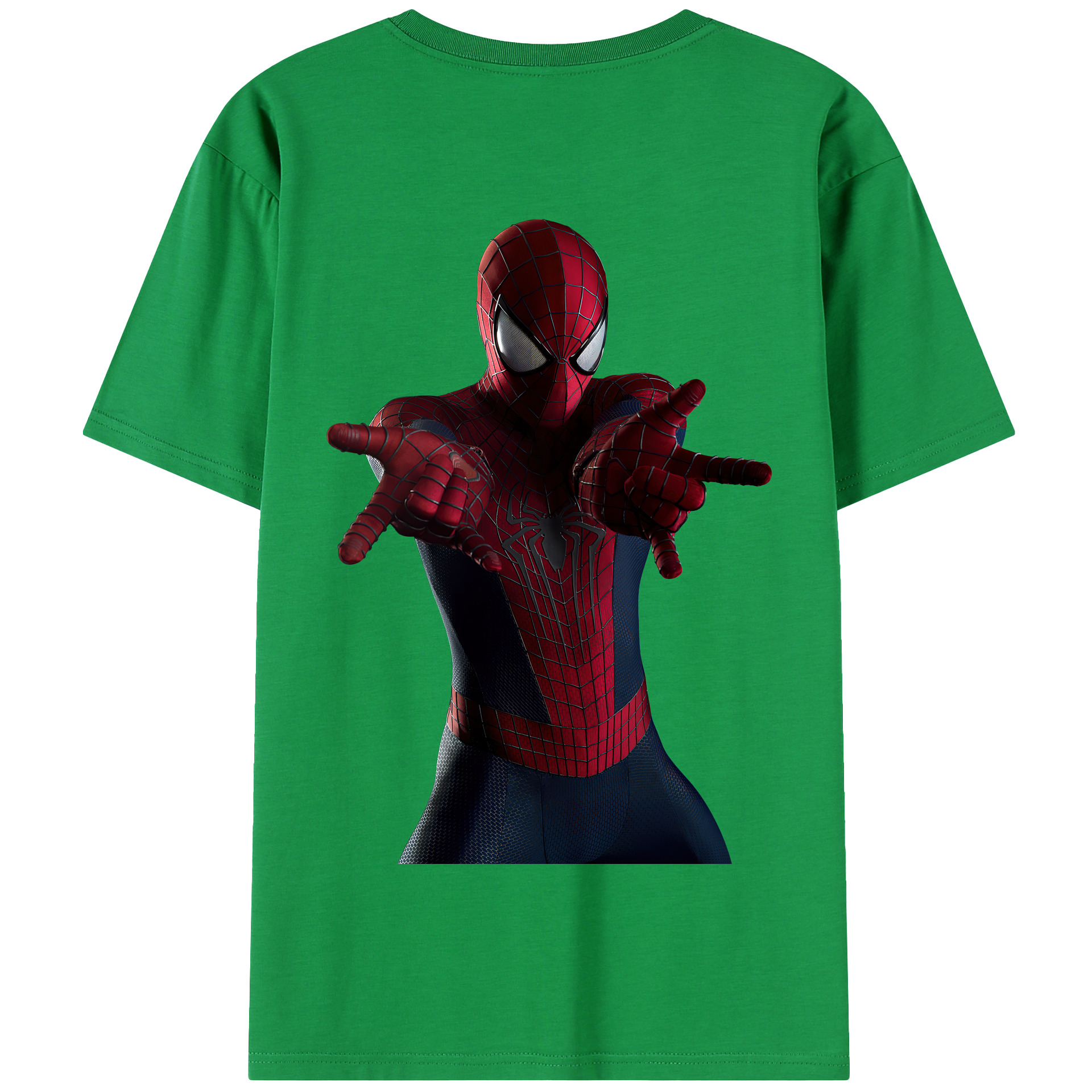 （画像用） Spider Man スパイダーマン 綿100％半袖Tシャツ（背面プリント）