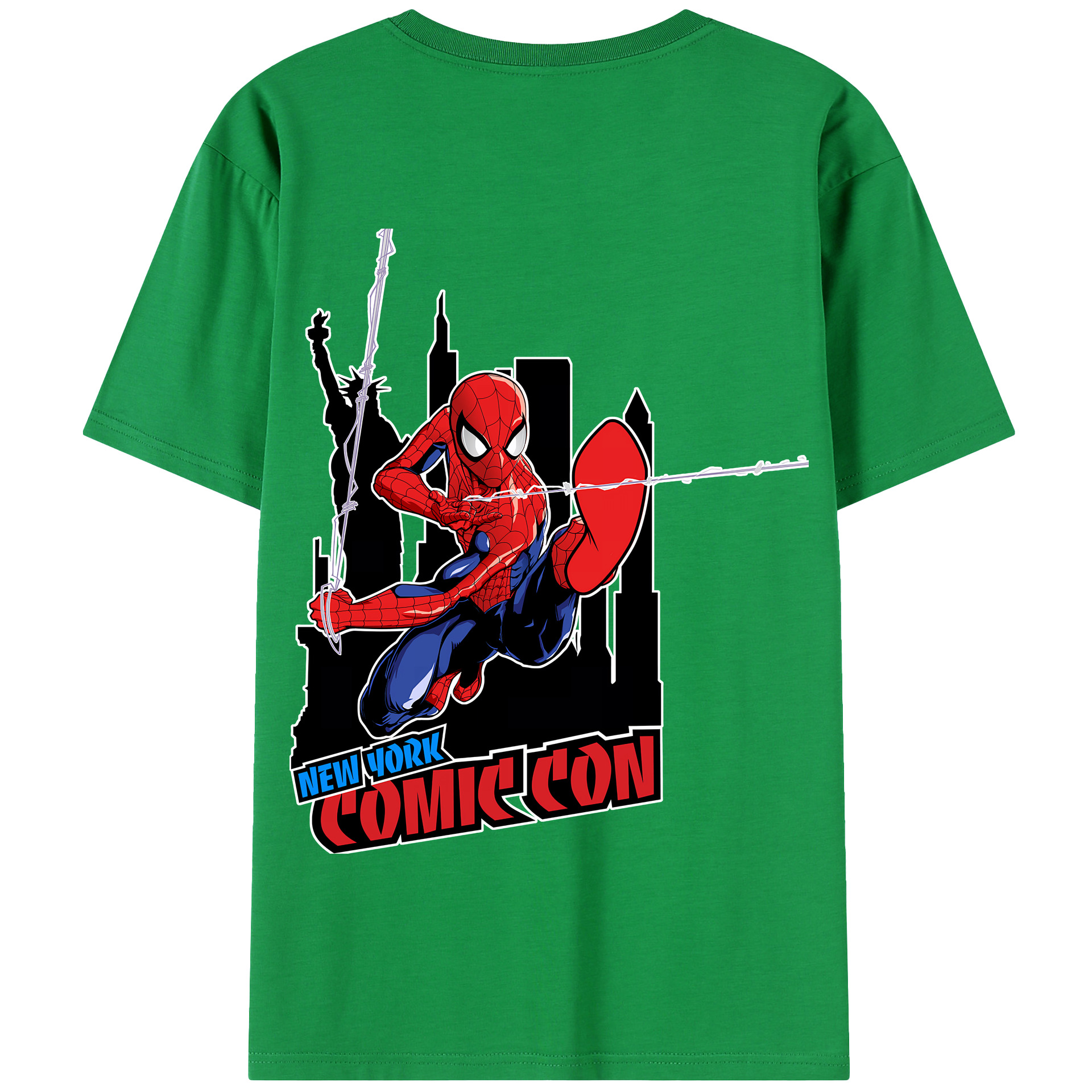 Spider Man スパイダーマン 綿100％半袖Tシャツ（背面プリント）