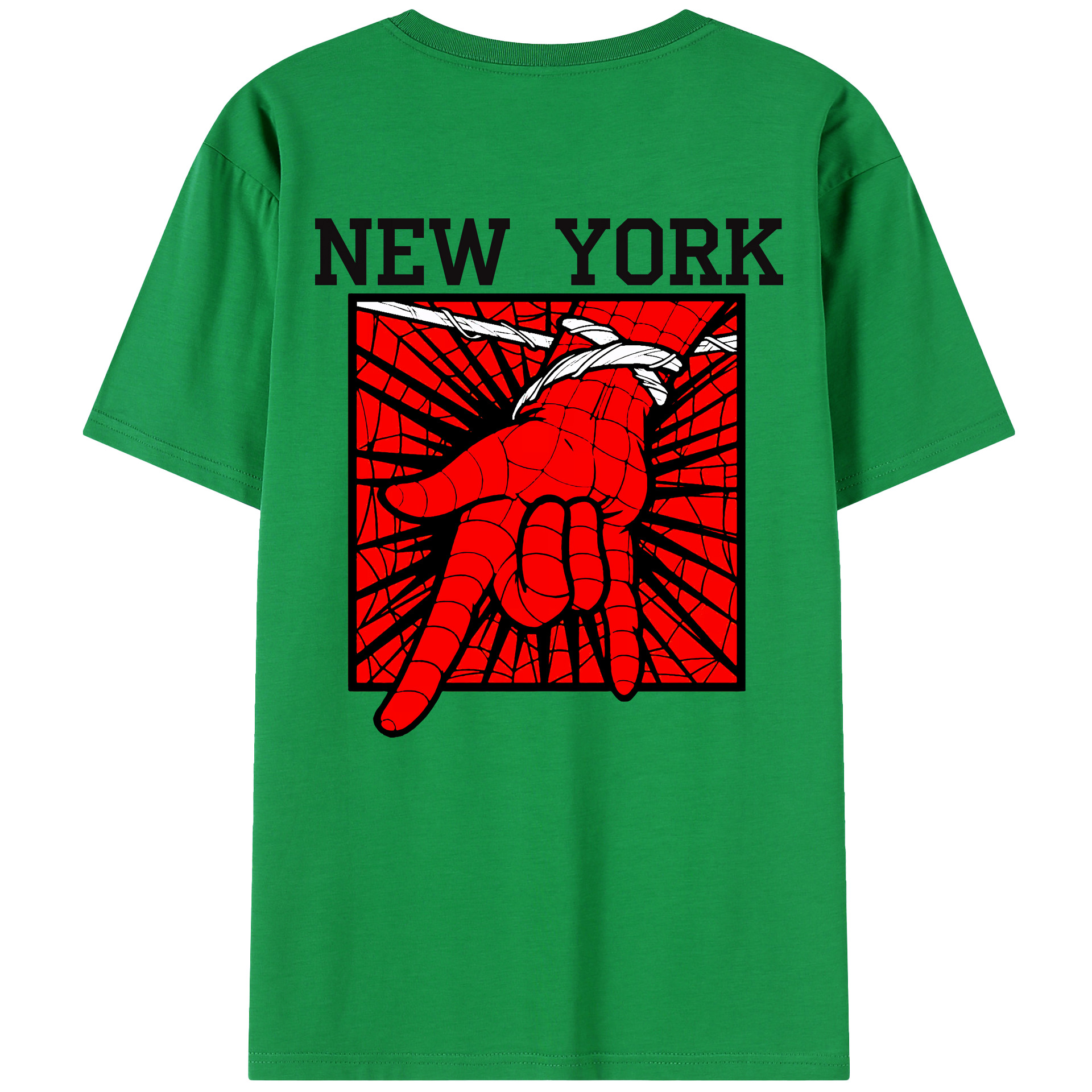 （画像用） Spider Man スパイダーマン 綿100％半袖Tシャツ（背面プリント）