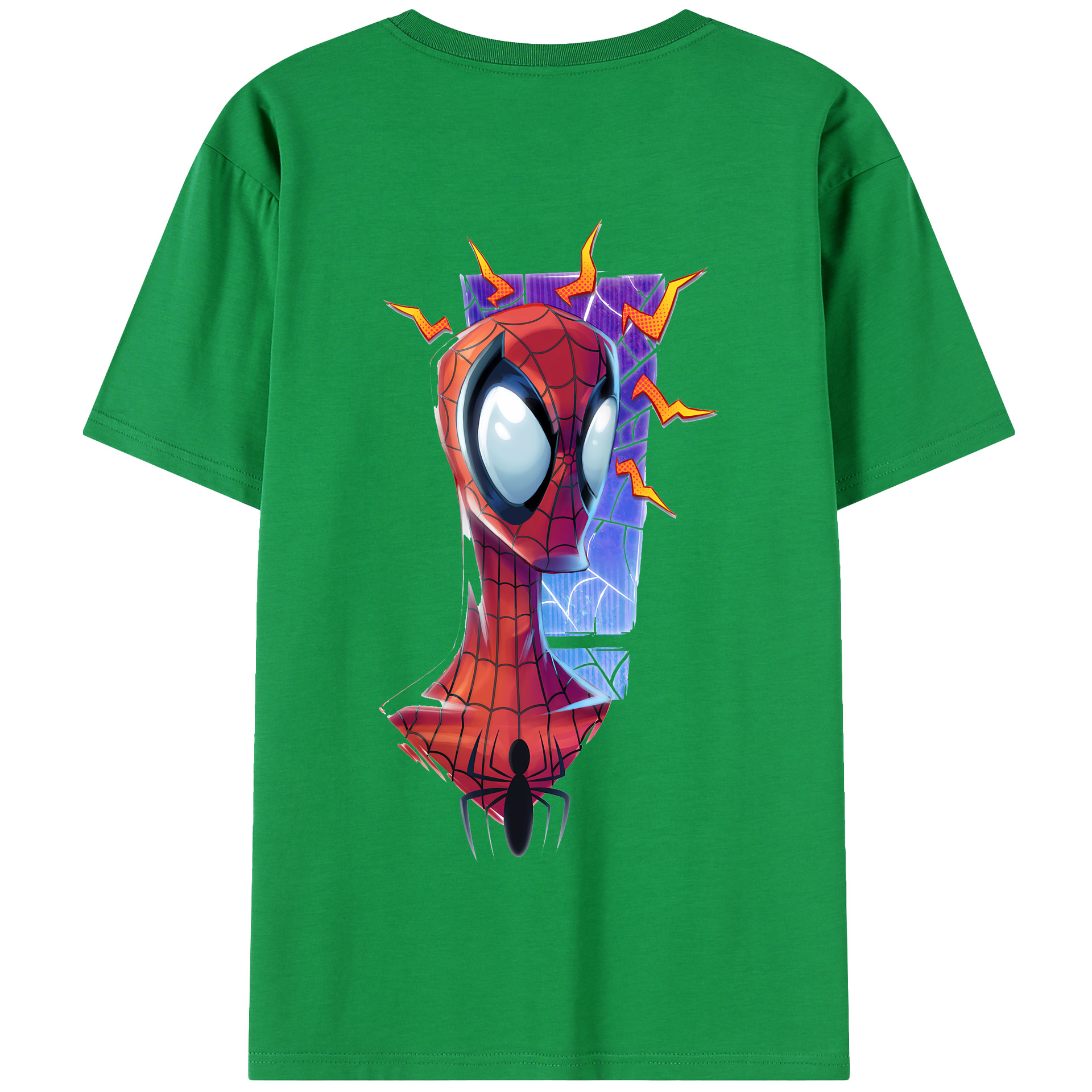 （画像用） Spider Man スパイダーマン 綿100％半袖Tシャツ（背面プリント）