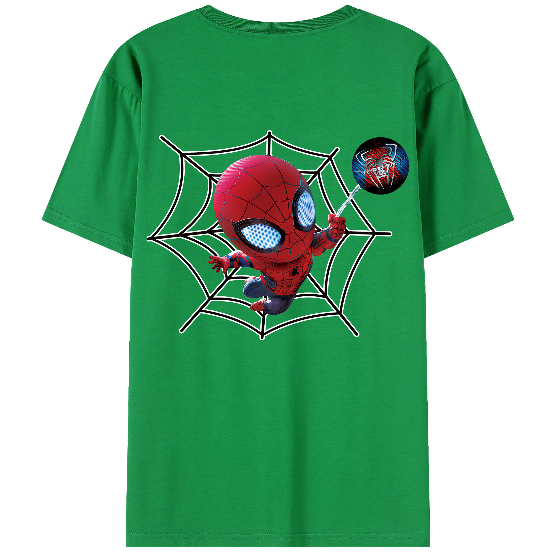 （画像用） Spider Man スパイダーマン 綿100％半袖Tシャツ（背面プリント）