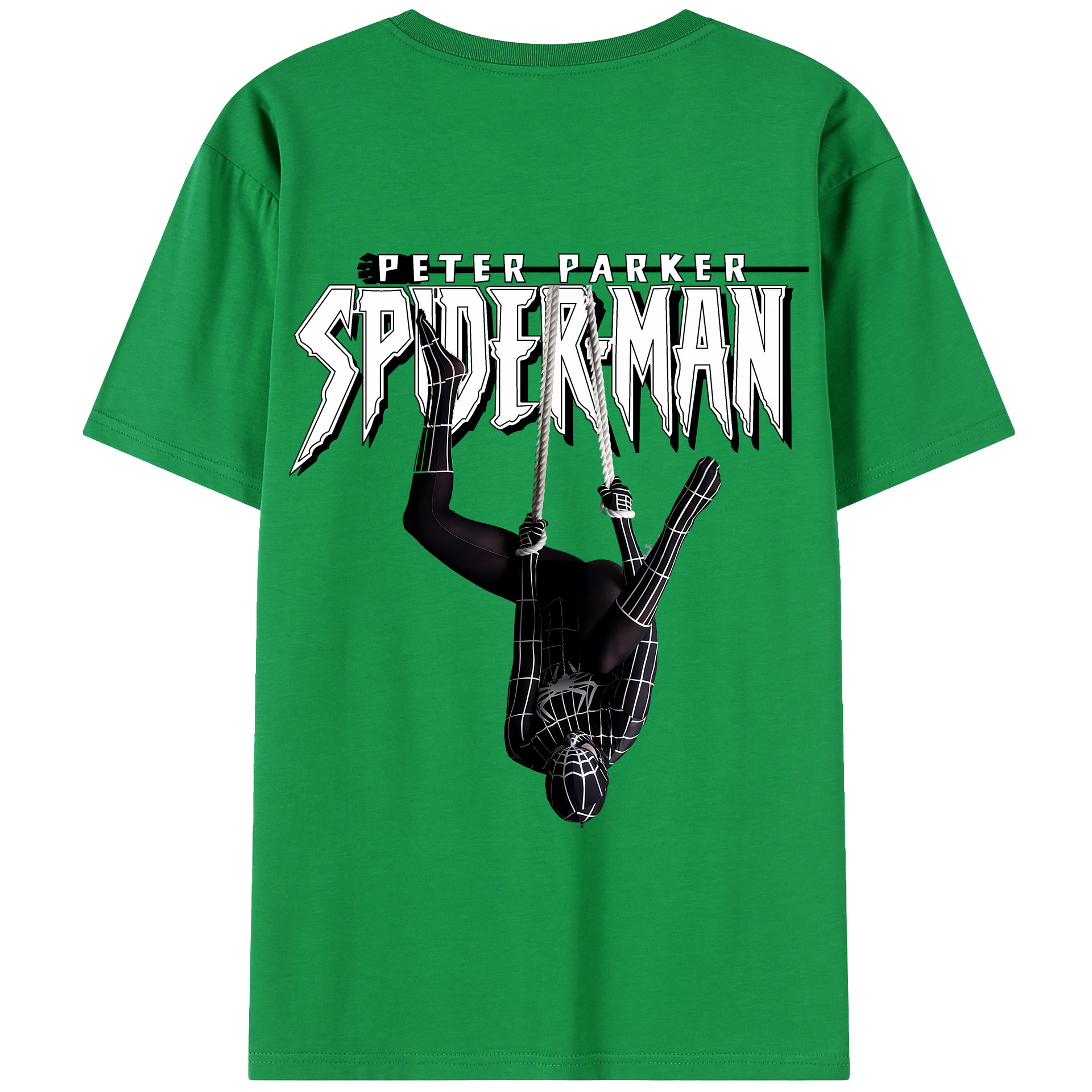 （画像用） Spider Man スパイダーマン 綿100％半袖Tシャツ（背面プリント）