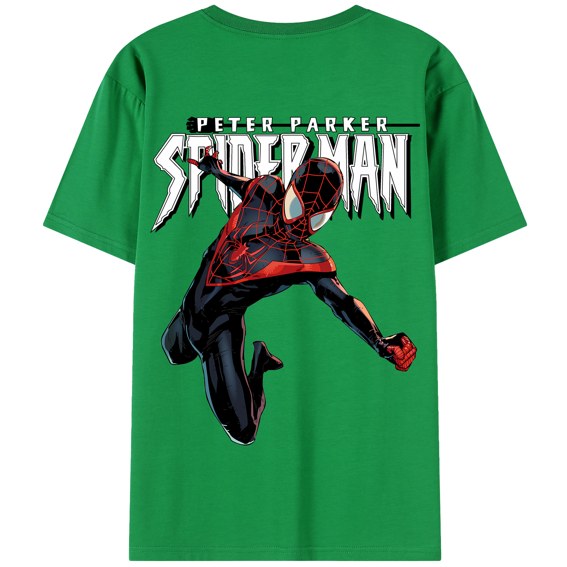 （画像用） Spider Man スパイダーマン 綿100％半袖Tシャツ（背面プリント）