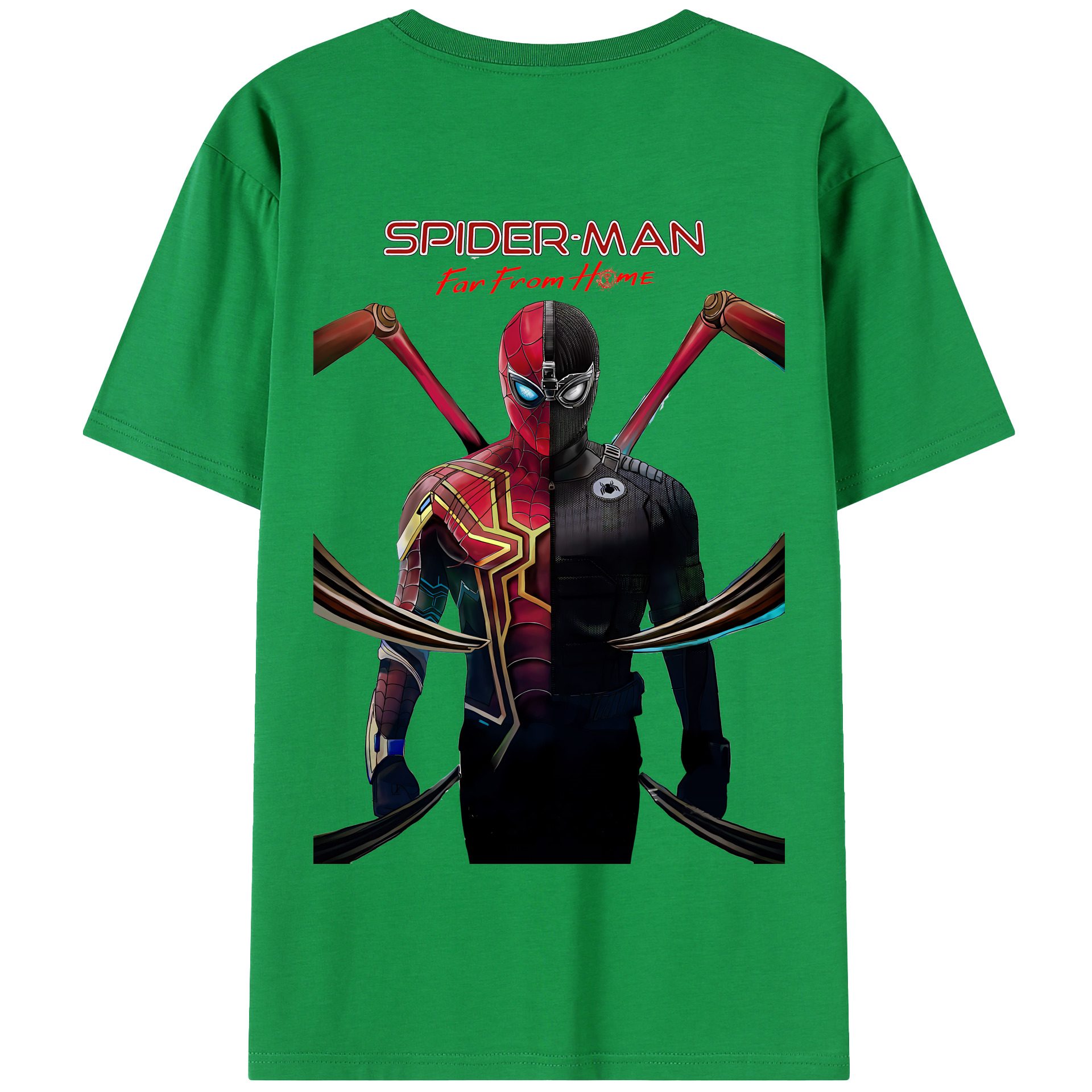 （画像用） Spider Man スパイダーマン 綿100％半袖Tシャツ（背面プリント）