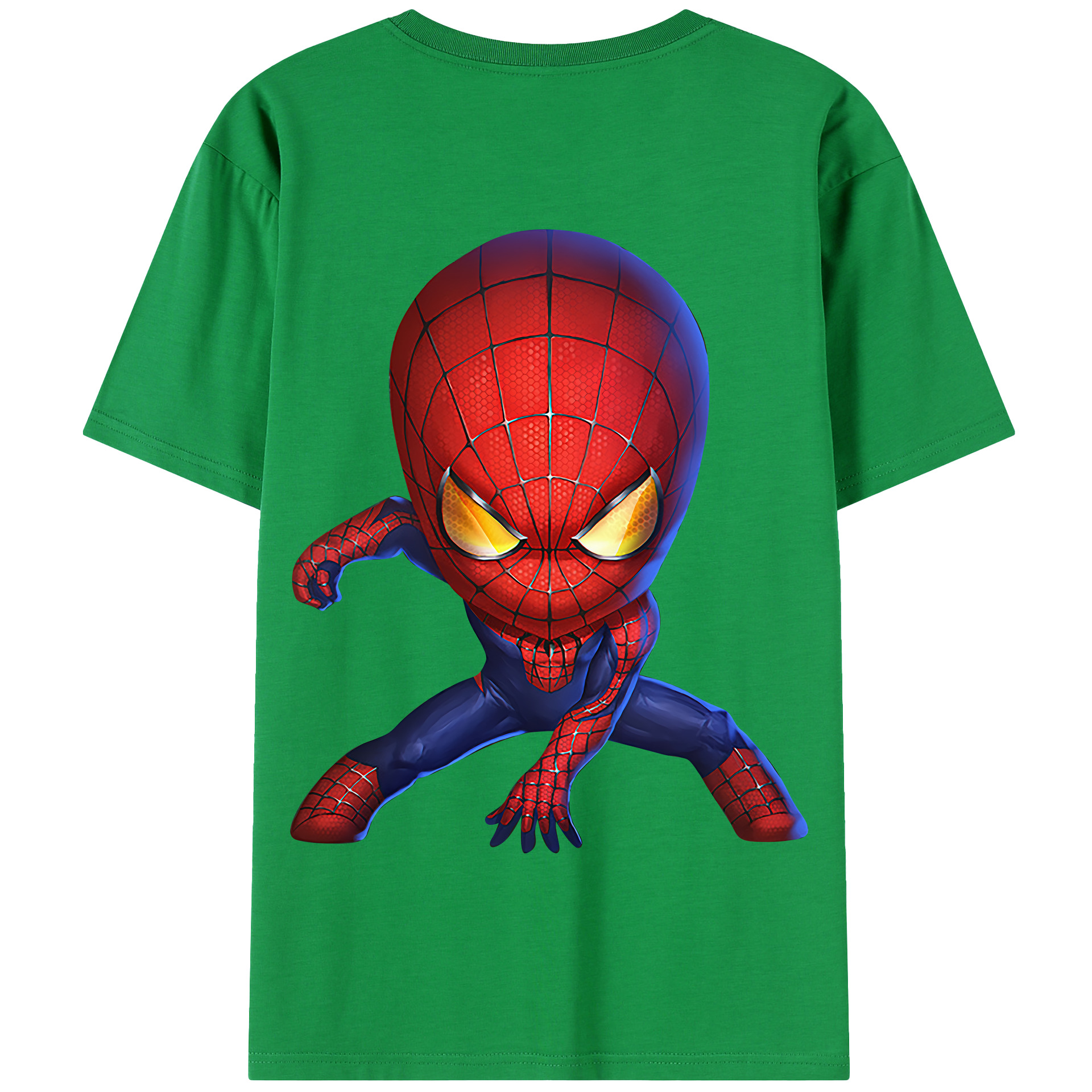 （画像用） Spider Man スパイダーマン 綿100％半袖Tシャツ（背面プリント）