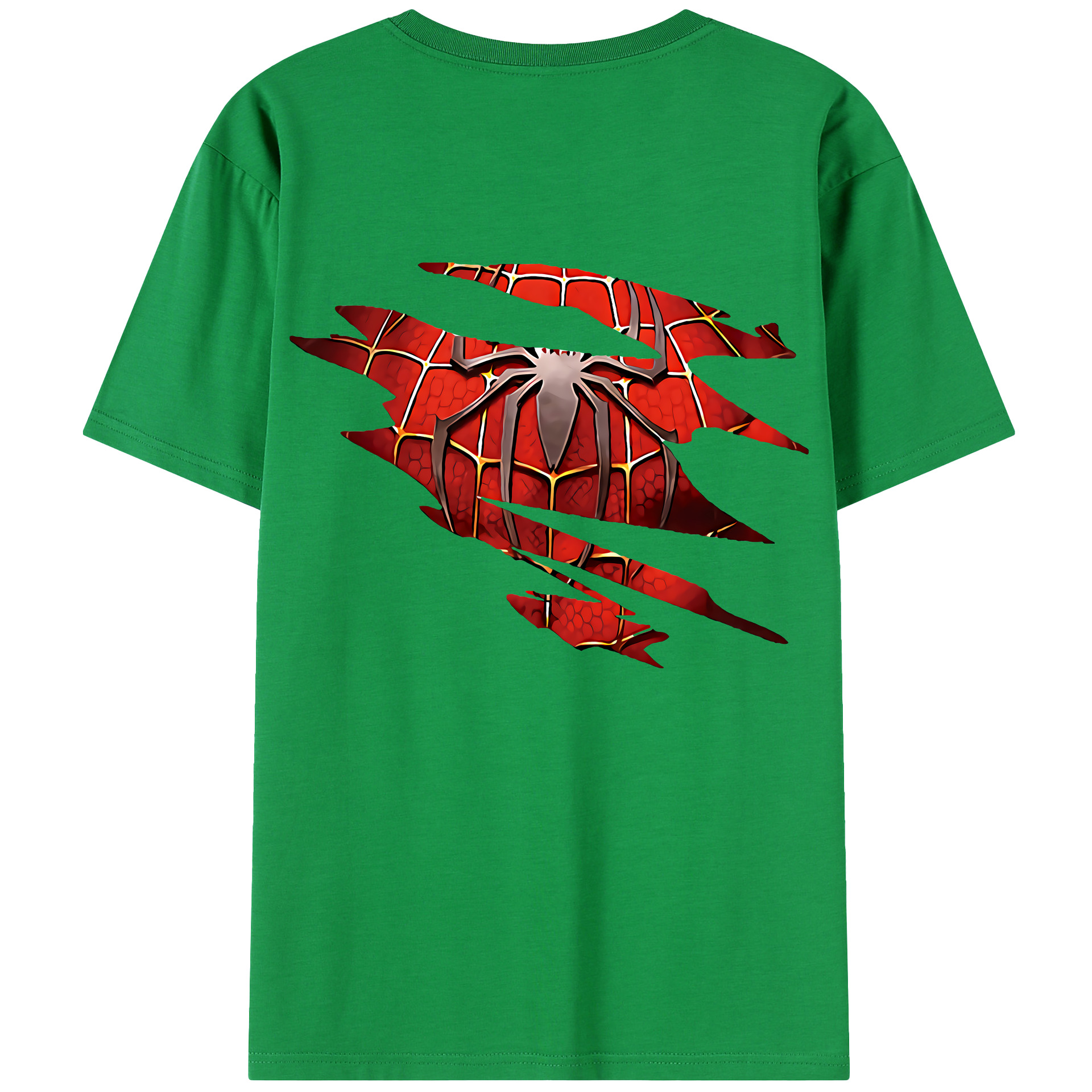 （画像用） Spider Man スパイダーマン 綿100％半袖Tシャツ（背面プリント）
