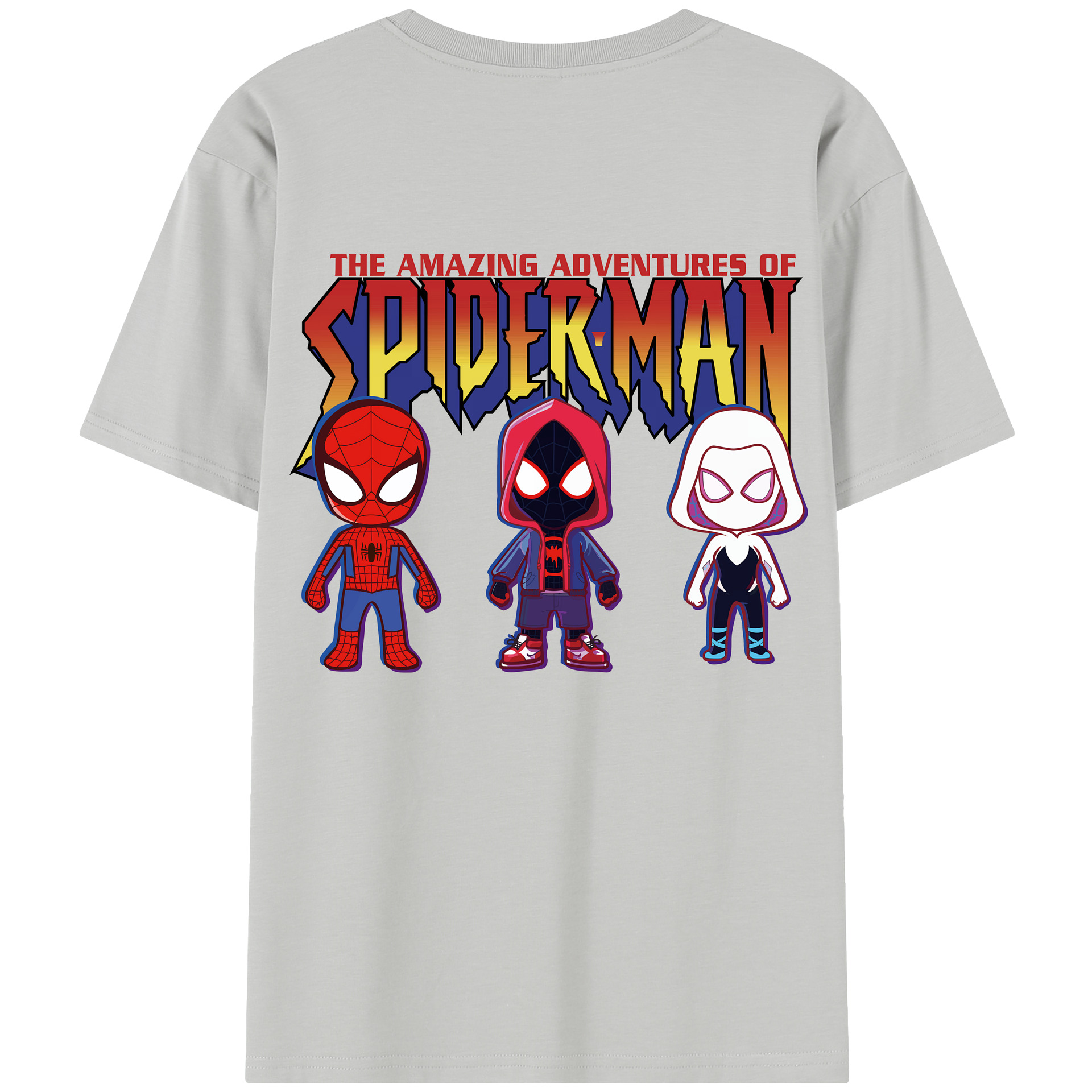 （画像用） Spider Man スパイダーマン 綿100％半袖Tシャツ（背面プリント）