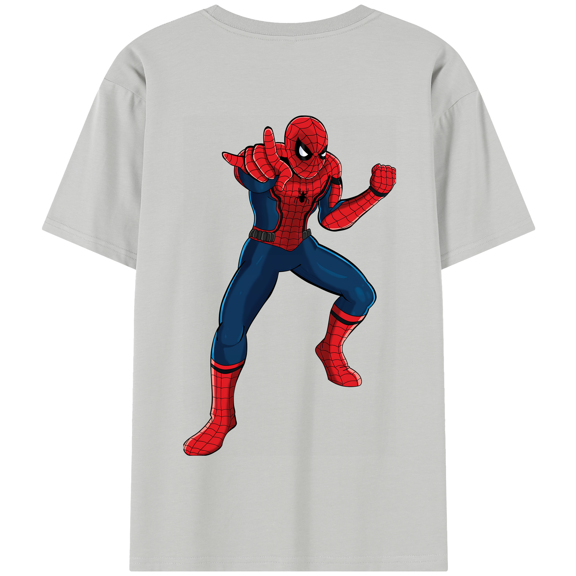 （画像用） Spider Man スパイダーマン 綿100％半袖Tシャツ（背面プリント）