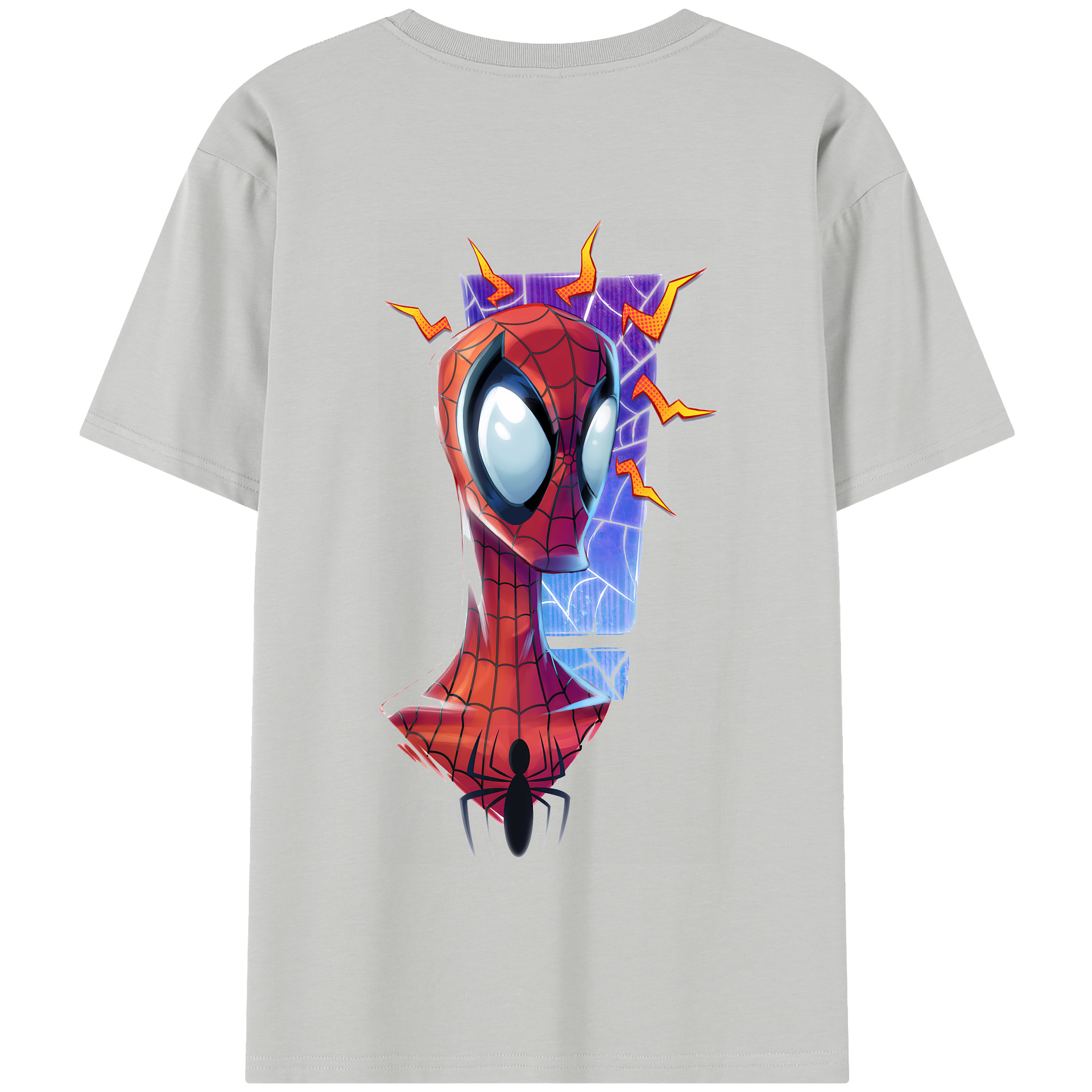 （画像用） Spider Man スパイダーマン 綿100％半袖Tシャツ（背面プリント）