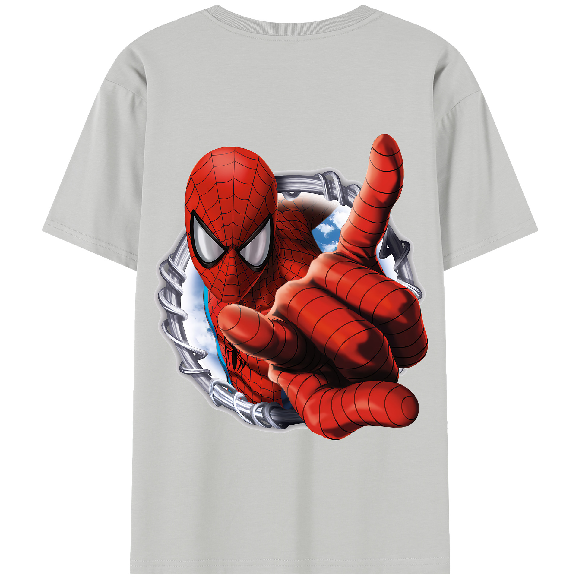 （画像用） Spider Man スパイダーマン 綿100％半袖Tシャツ（背面プリント）