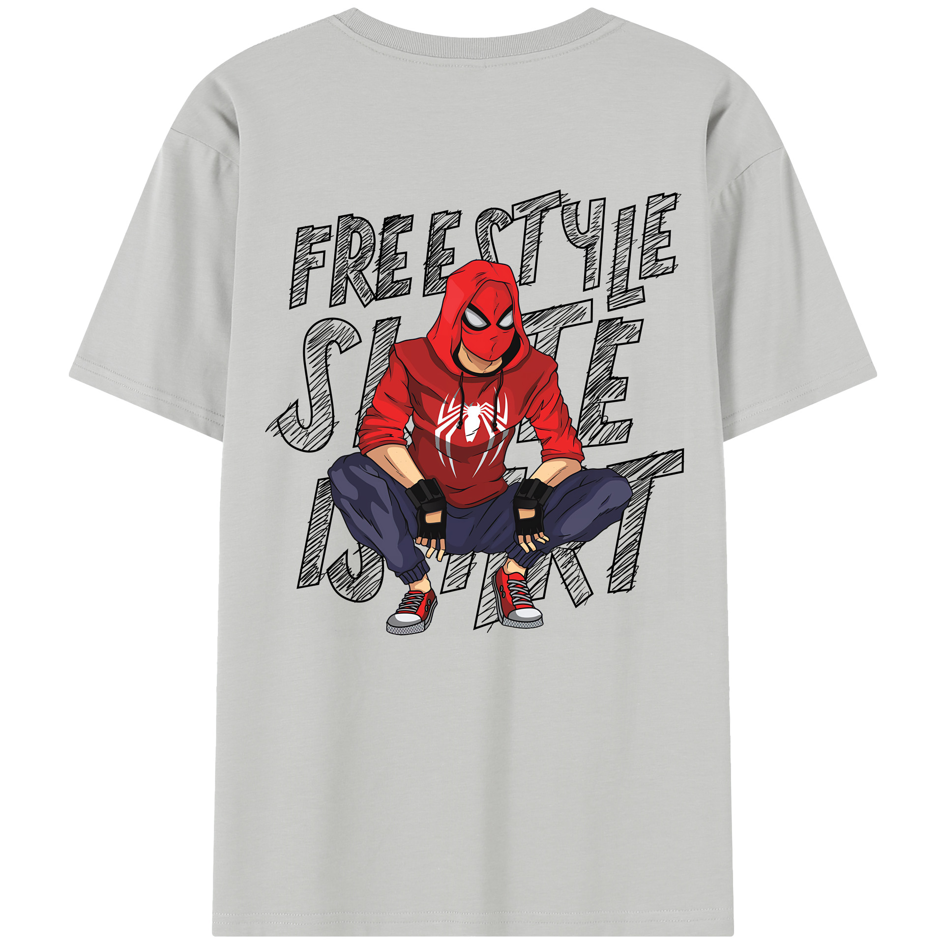 （画像用） Spider Man スパイダーマン 綿100％半袖Tシャツ（背面プリント）