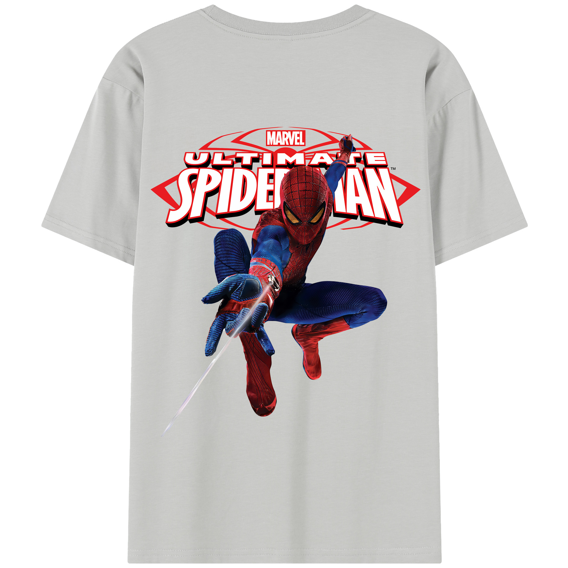 （画像用） Spider Man スパイダーマン 綿100％半袖Tシャツ（背面プリント）