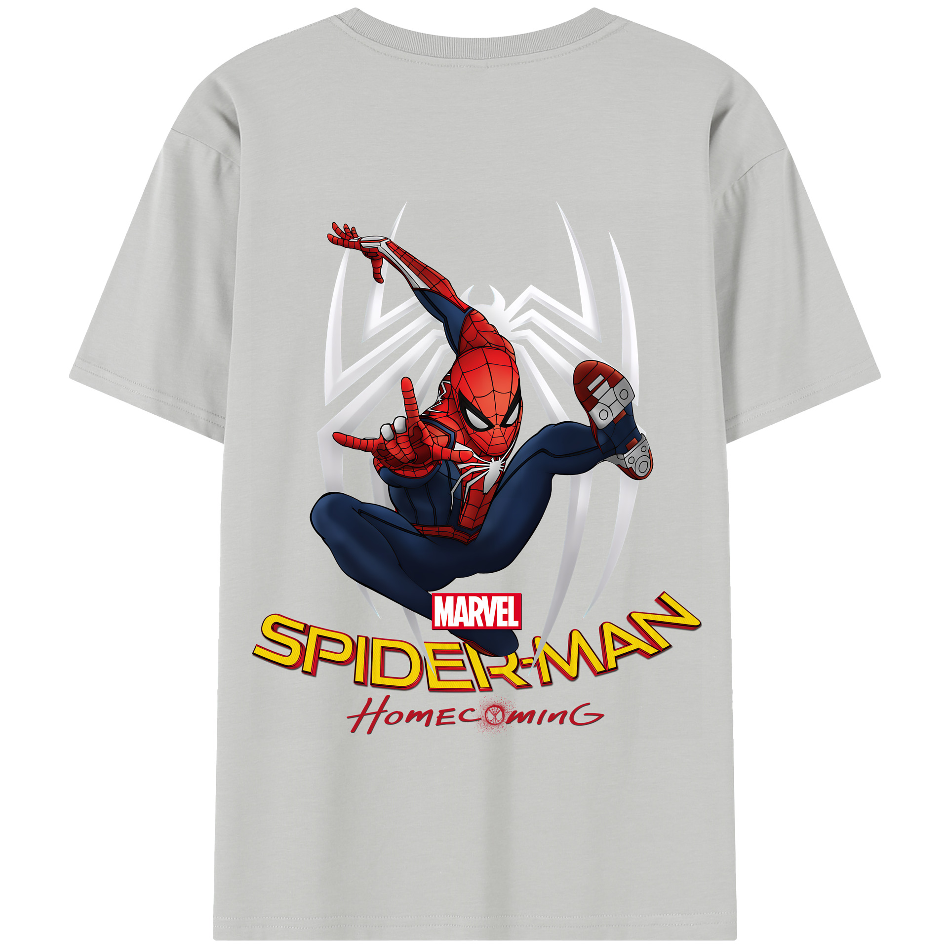 （画像用） Spider Man スパイダーマン 綿100％半袖Tシャツ（背面プリント）