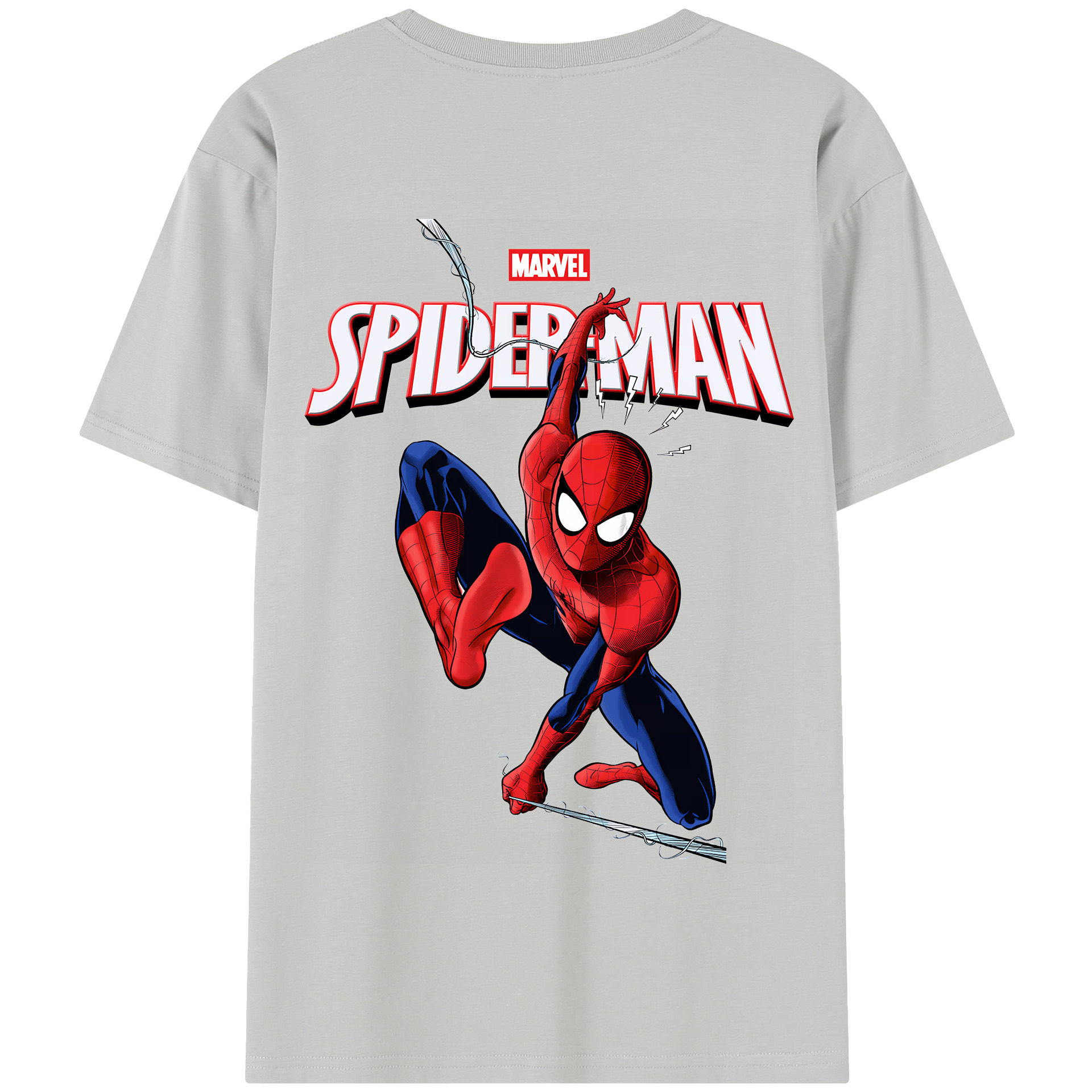 （画像用） Spider Man スパイダーマン 綿100％半袖Tシャツ（背面プリント）