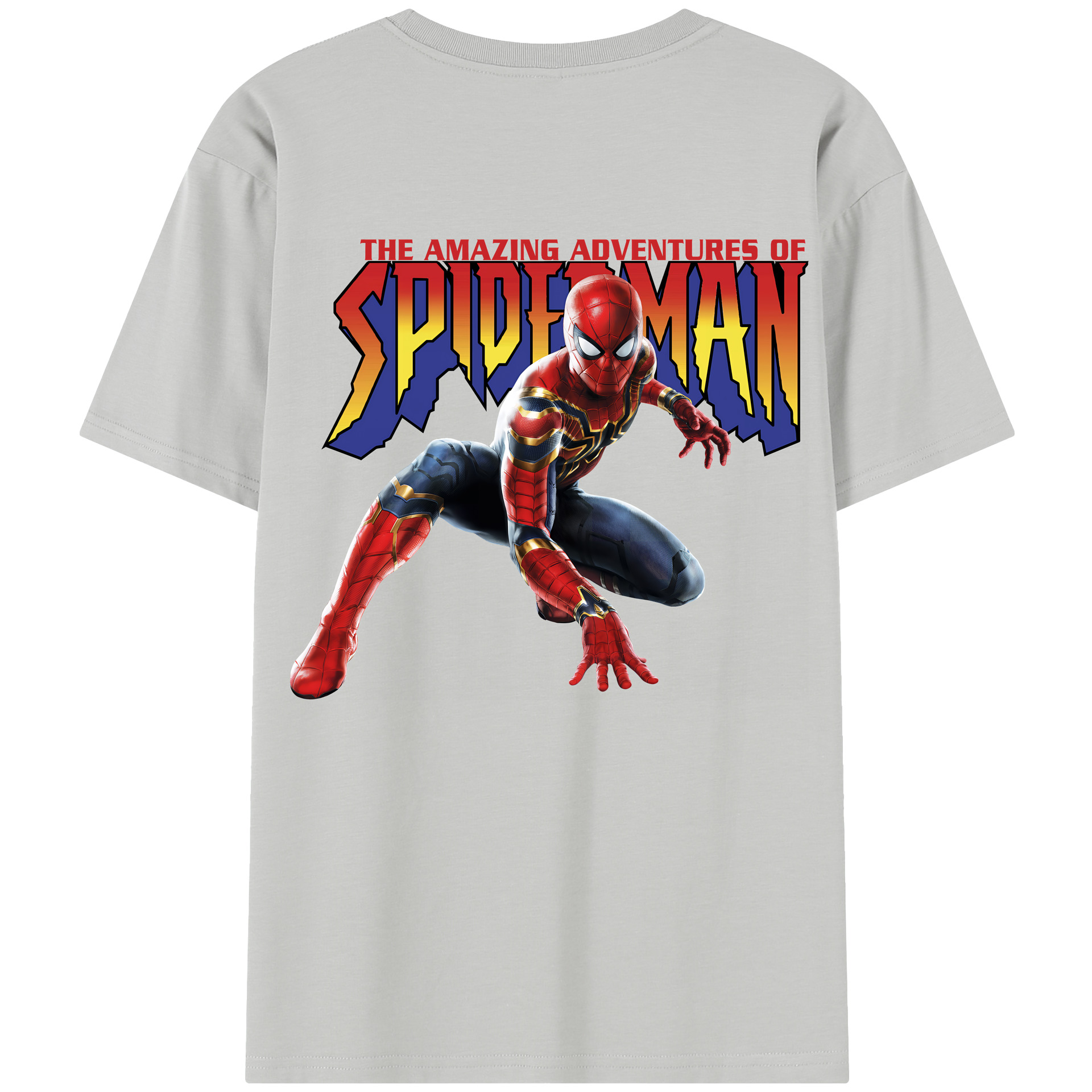 （画像用） Spider Man スパイダーマン 綿100％半袖Tシャツ（背面プリント）