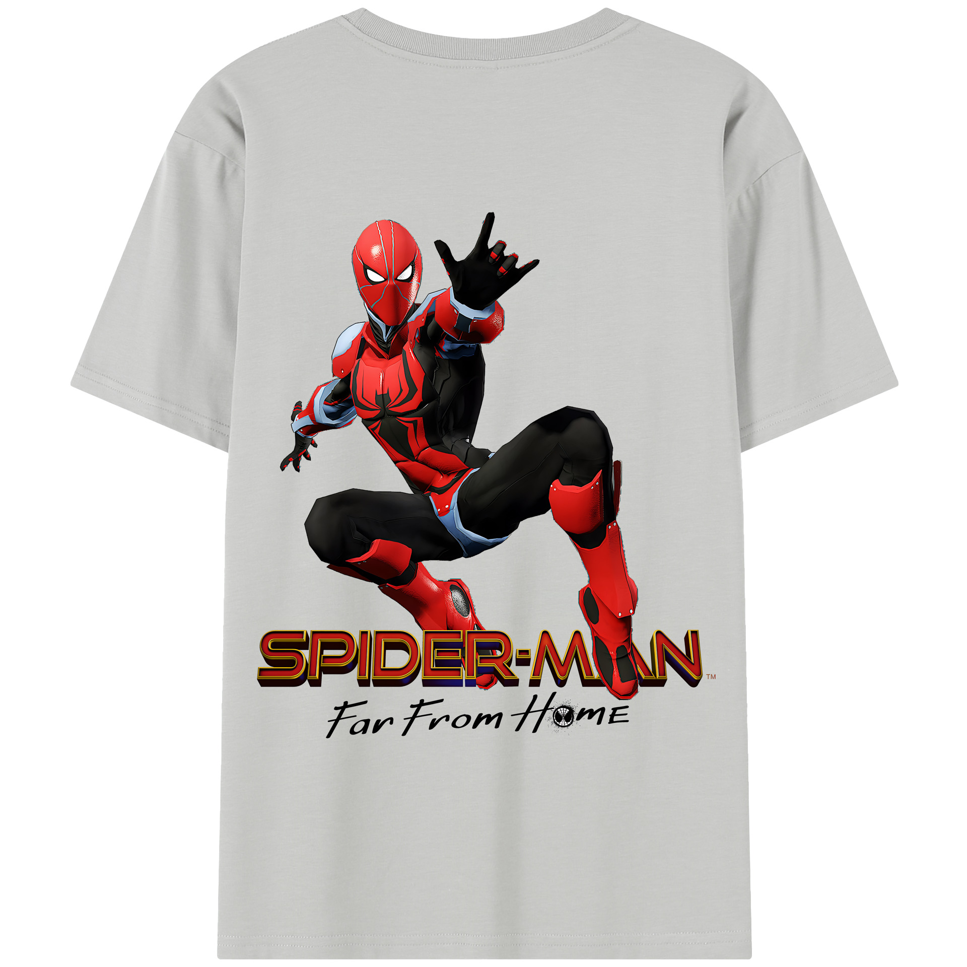 （画像用） Spider Man スパイダーマン 綿100％半袖Tシャツ（背面プリント）