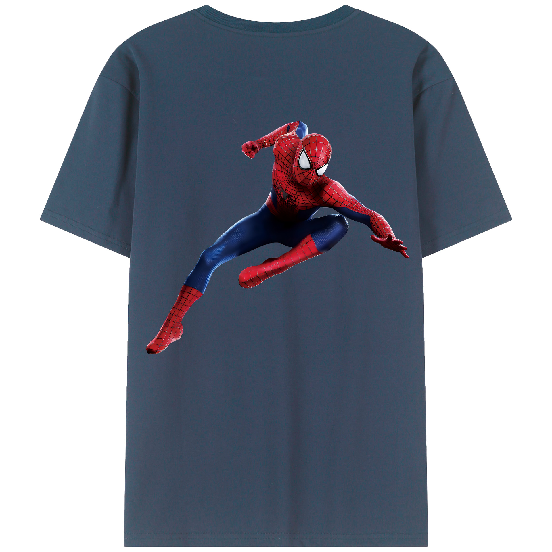（画像用） Spider Man スパイダーマン 綿100％半袖Tシャツ（背面プリント）