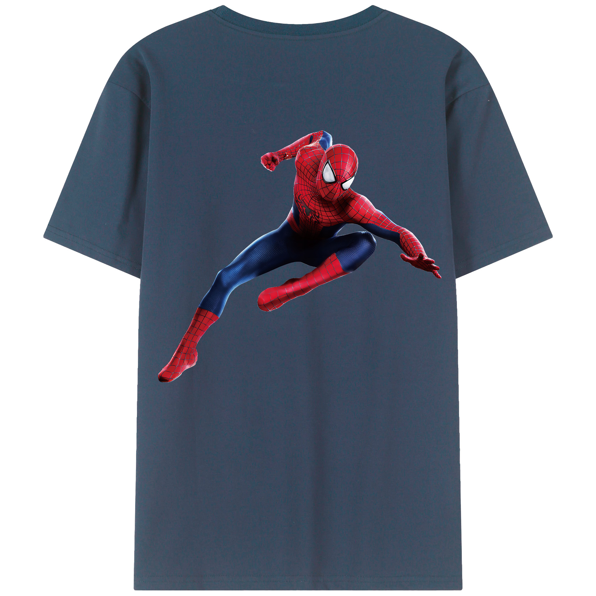 （画像用） Spider Man スパイダーマン 綿100％半袖Tシャツ（背面プリント）