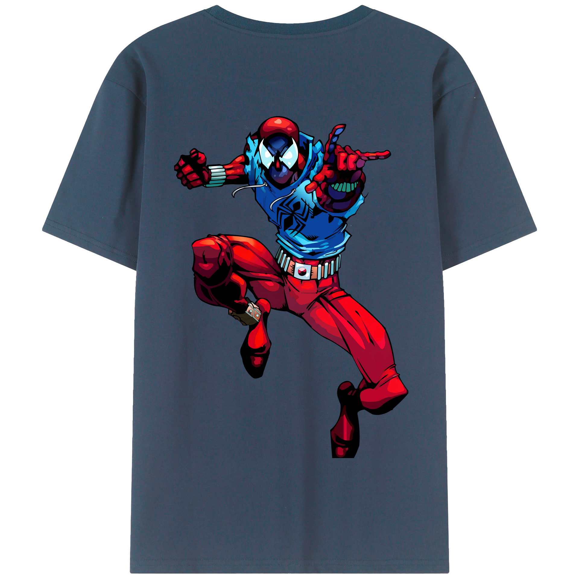 （画像用） Spider Man スパイダーマン 綿100％半袖Tシャツ（背面プリント）