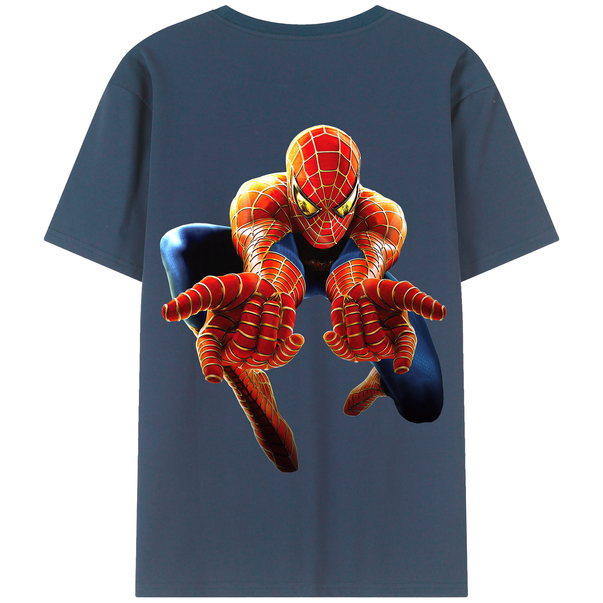 （画像用） Spider Man スパイダーマン 綿100％半袖Tシャツ（背面プリント）