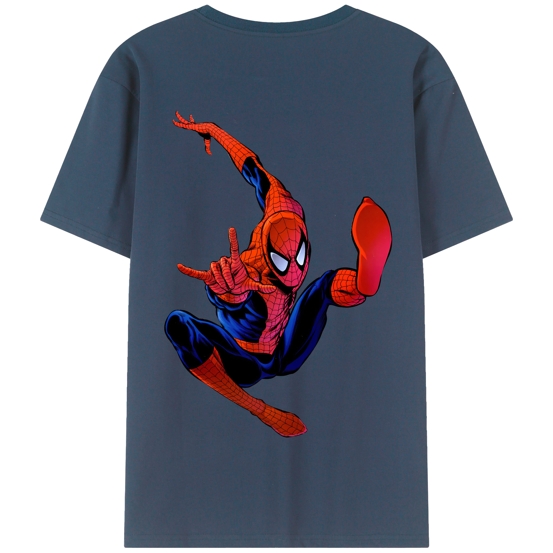 （画像用） Spider Man スパイダーマン 綿100％半袖Tシャツ（背面プリント）