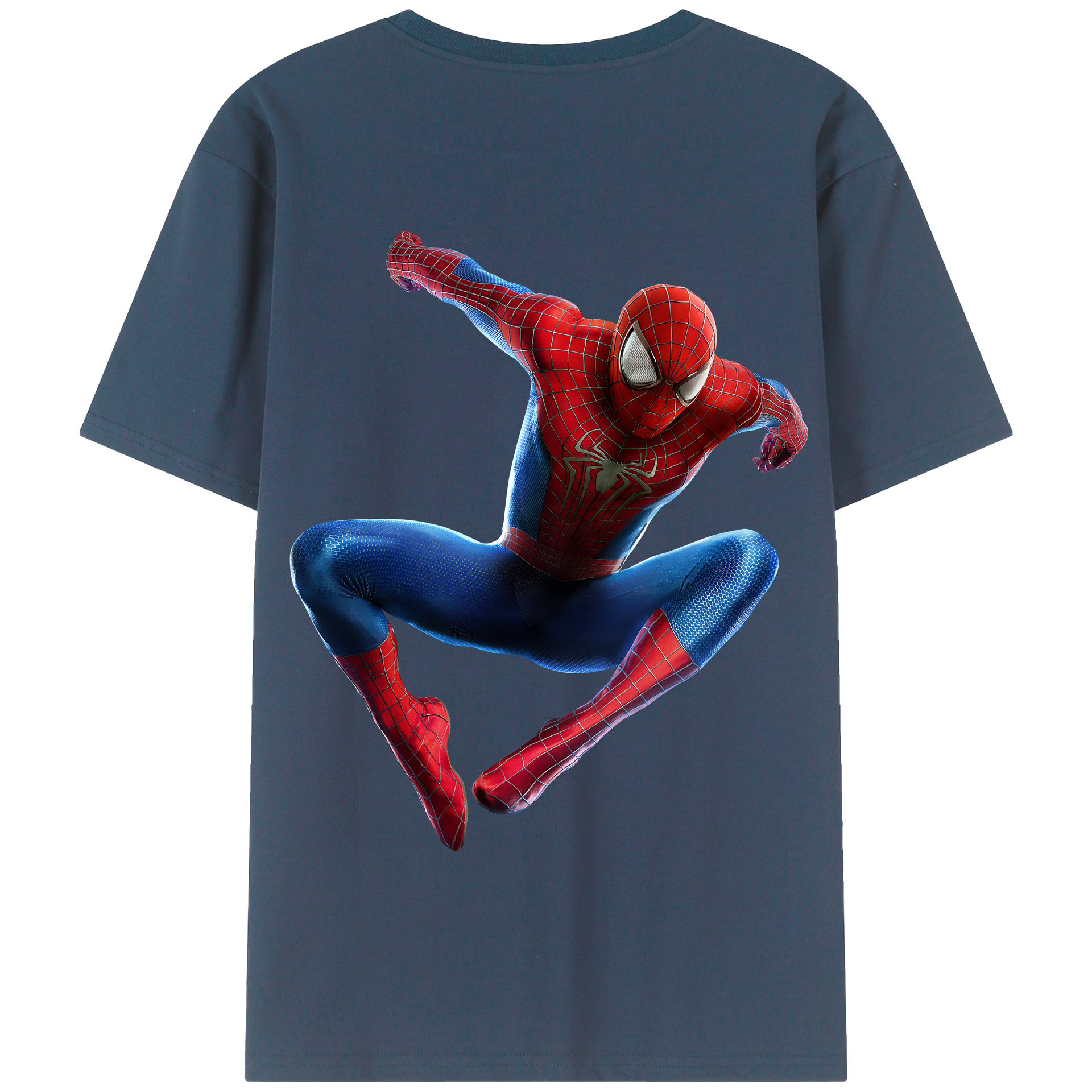 （画像用） Spider Man スパイダーマン 綿100％半袖Tシャツ（背面プリント）