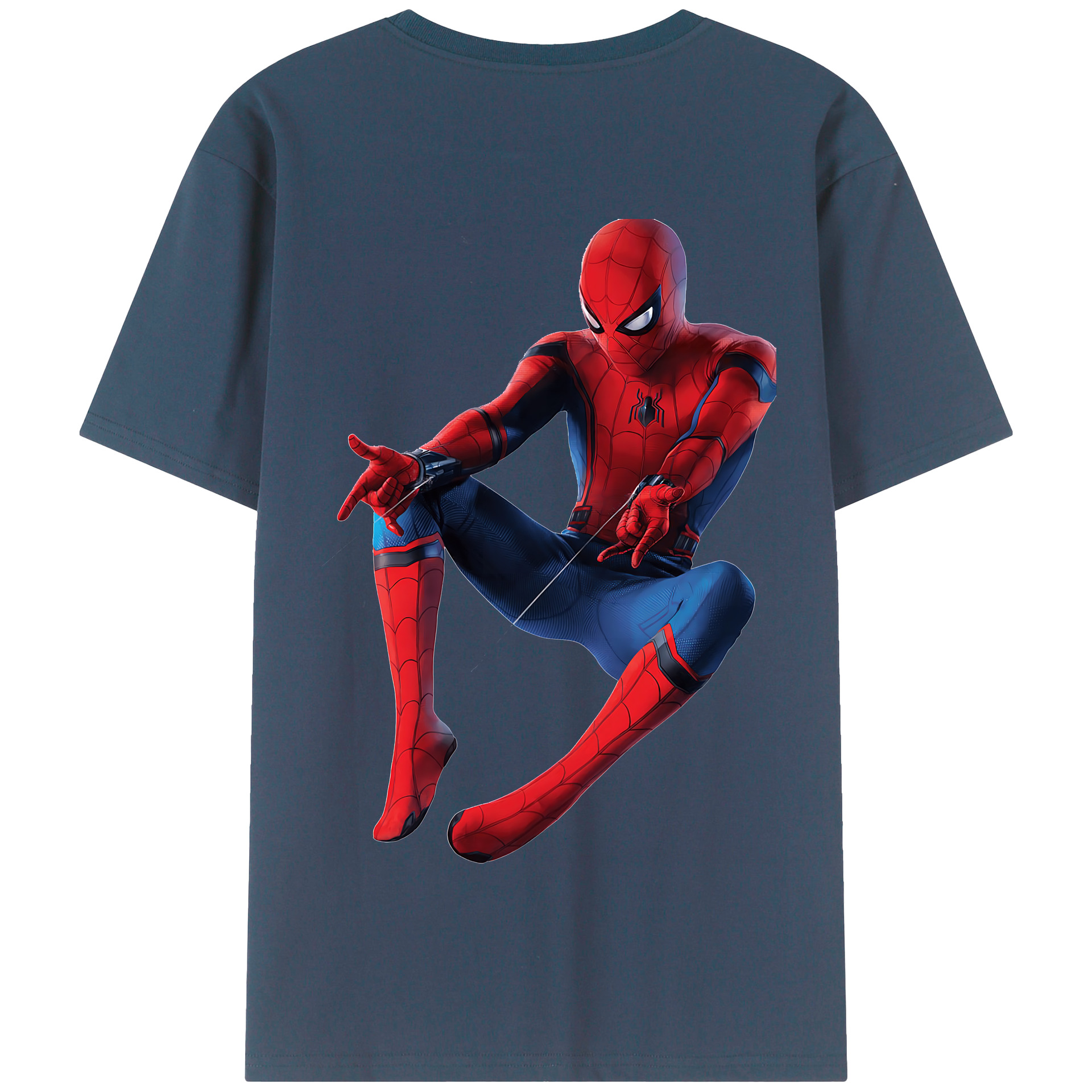 （画像用） Spider Man スパイダーマン 綿100％半袖Tシャツ（背面プリント）