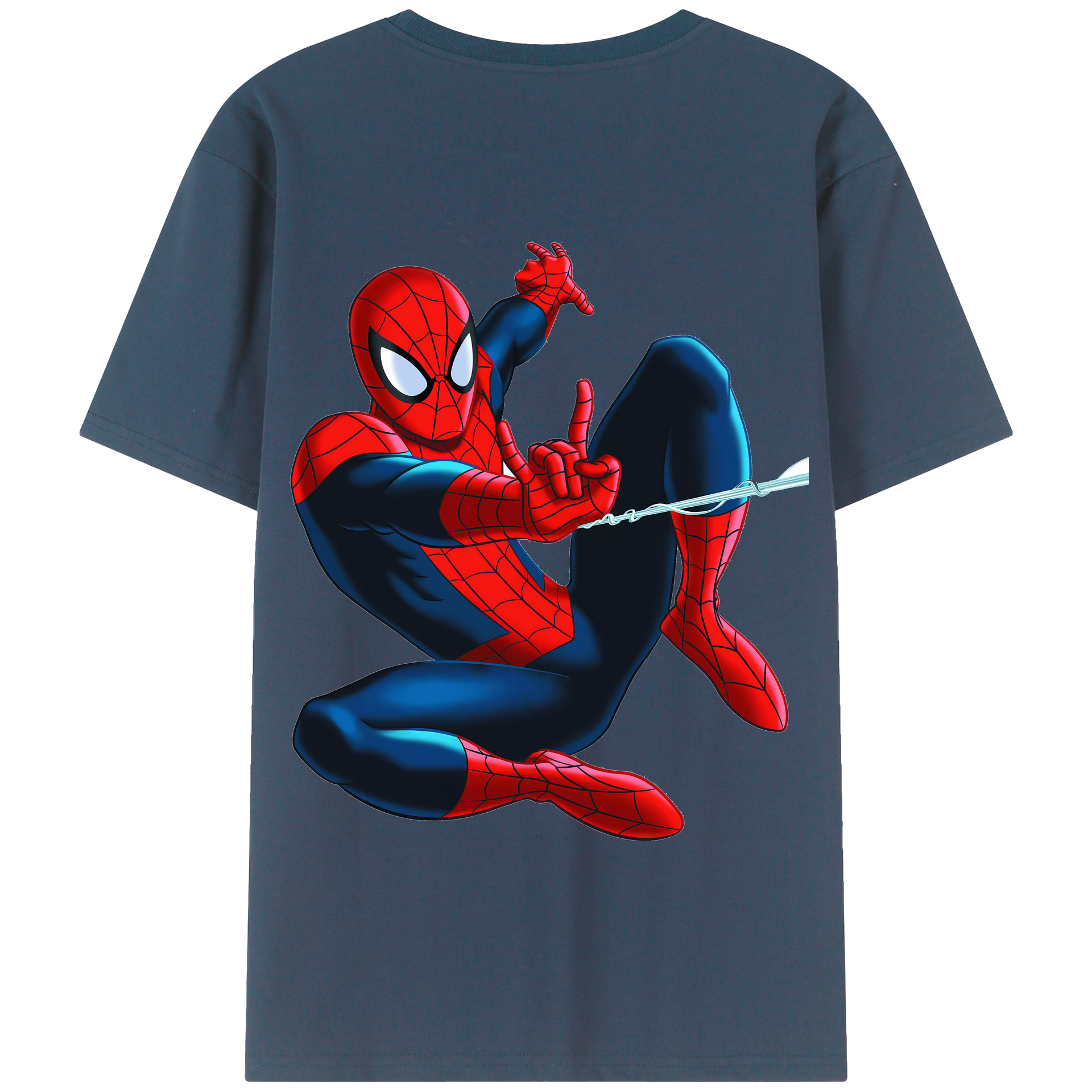 （画像用） Spider Man スパイダーマン 綿100％半袖Tシャツ（背面プリント）