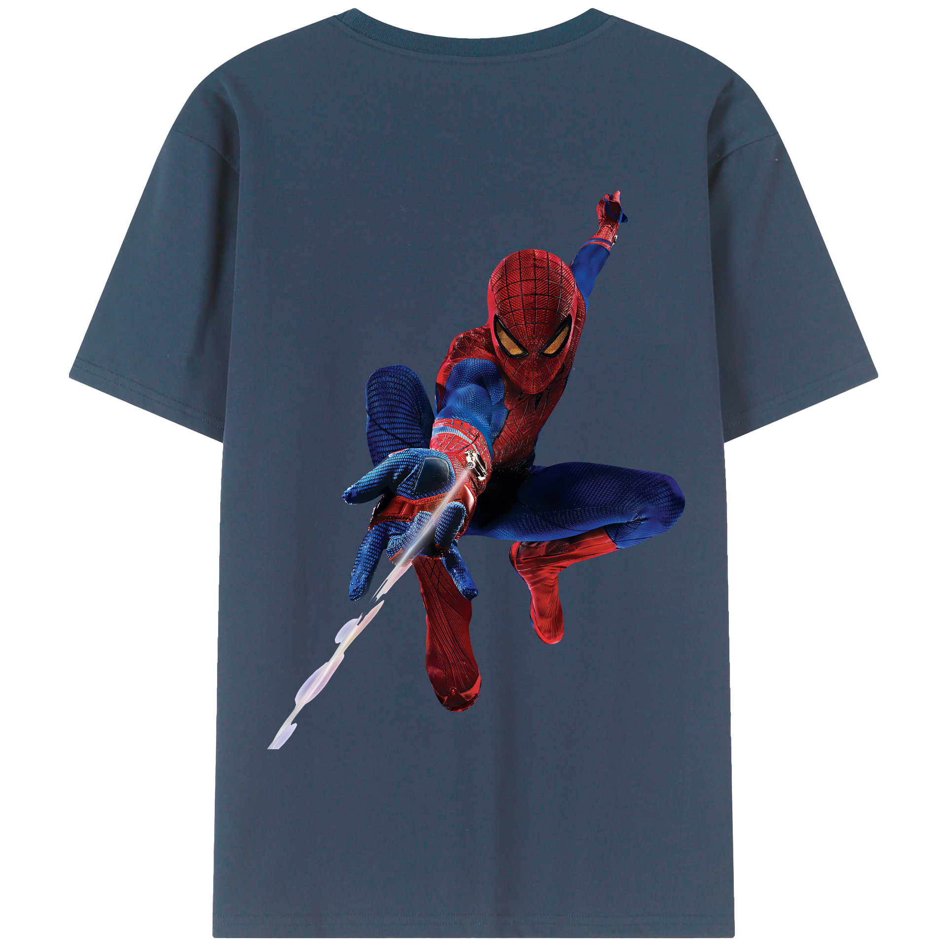 （画像用） Spider Man スパイダーマン 綿100％半袖Tシャツ（背面プリント）