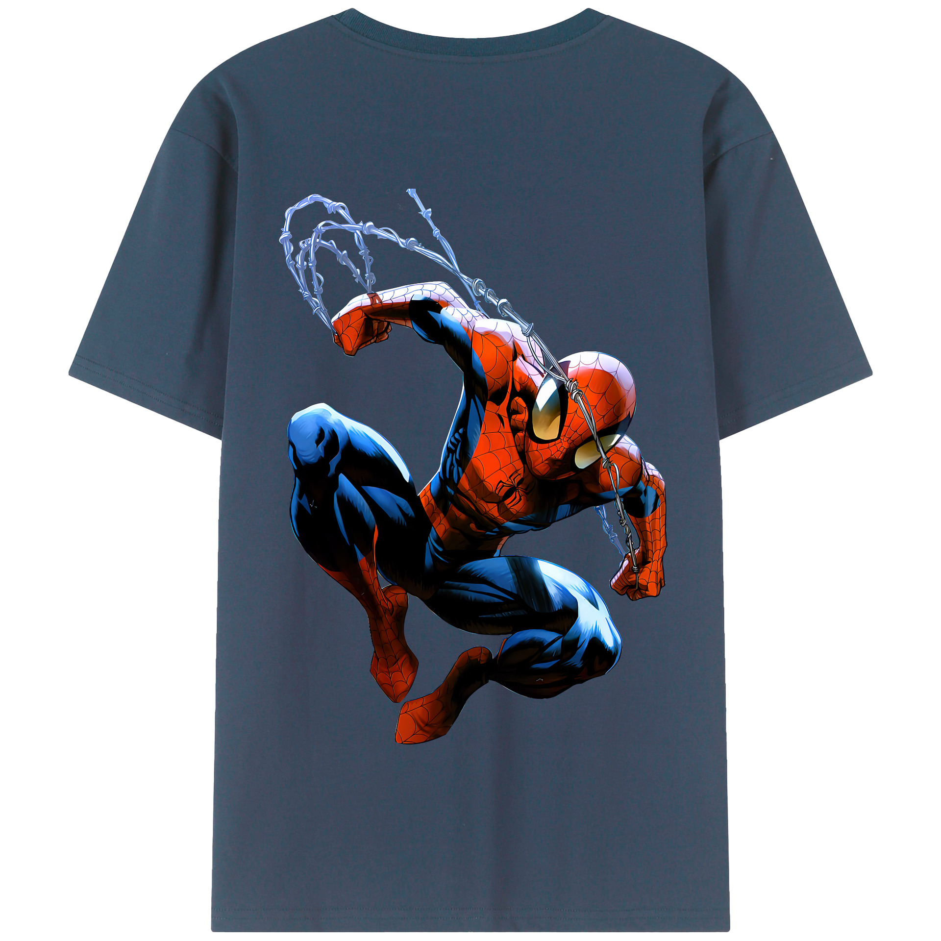 Spider Man スパイダーマン 綿100％半袖Tシャツ（背面プリント）