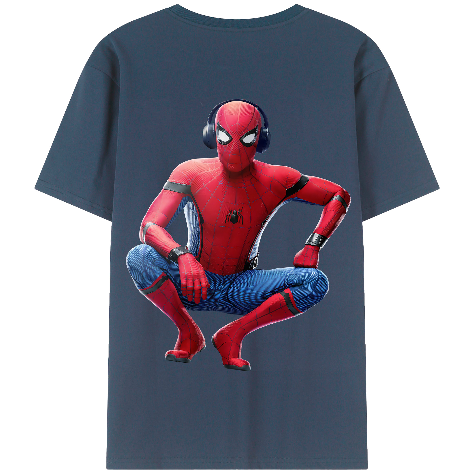 Spider Man スパイダーマン 綿100％半袖Tシャツ（背面プリント）