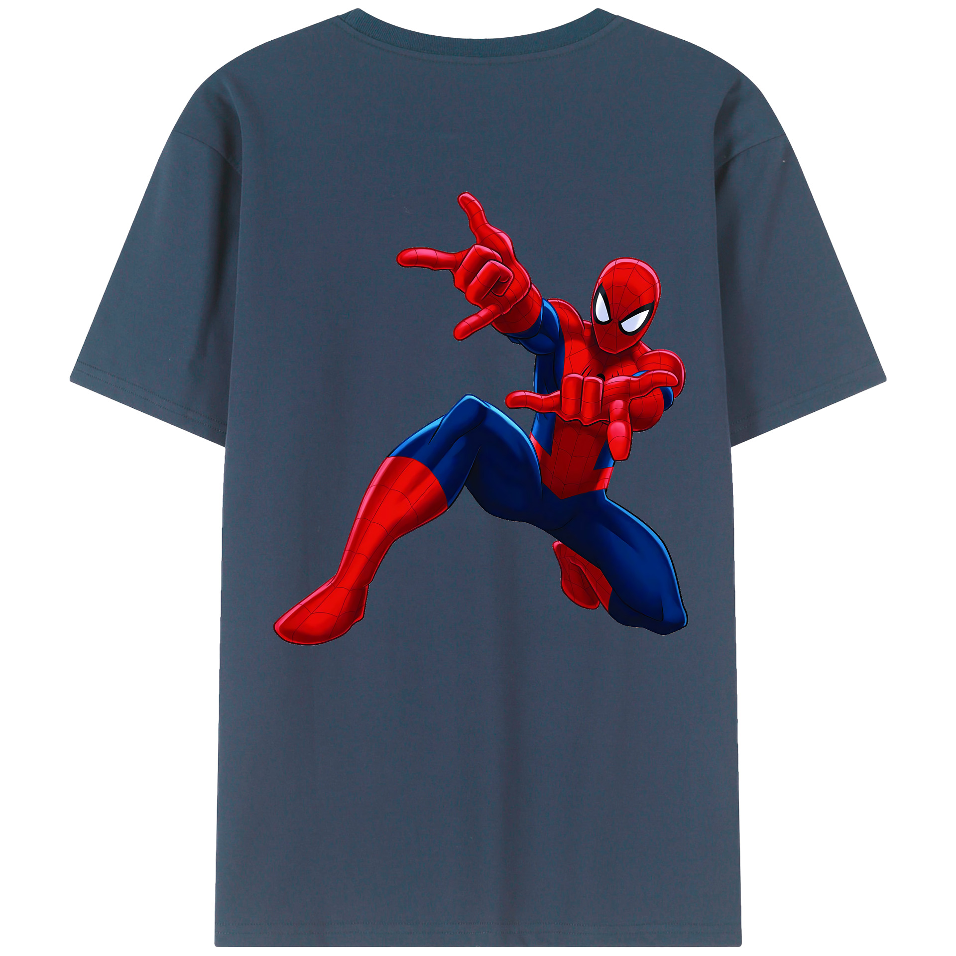 （画像用） Spider Man スパイダーマン 綿100％半袖Tシャツ（背面プリント）