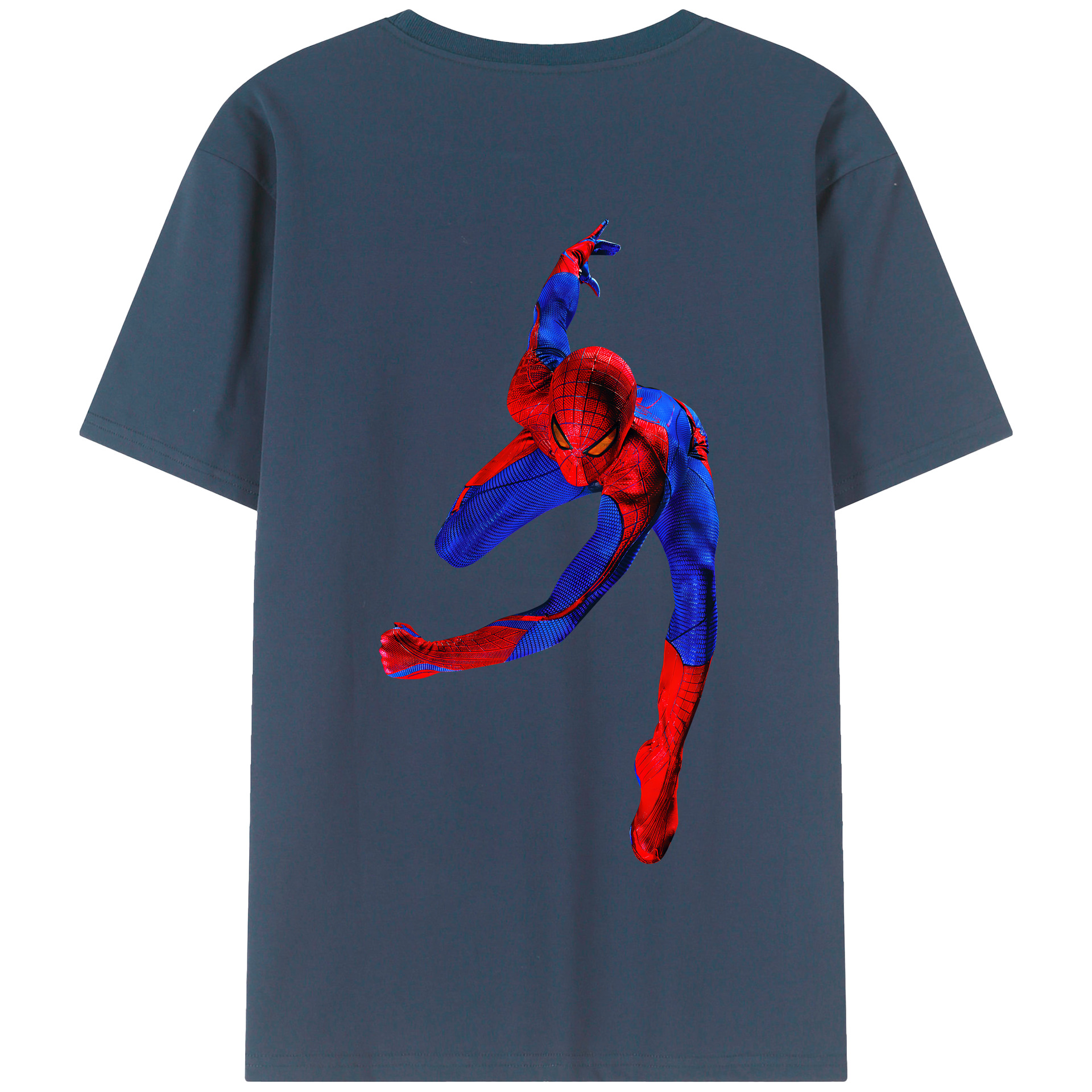 （画像用） Spider Man スパイダーマン 綿100％半袖Tシャツ（背面プリント）