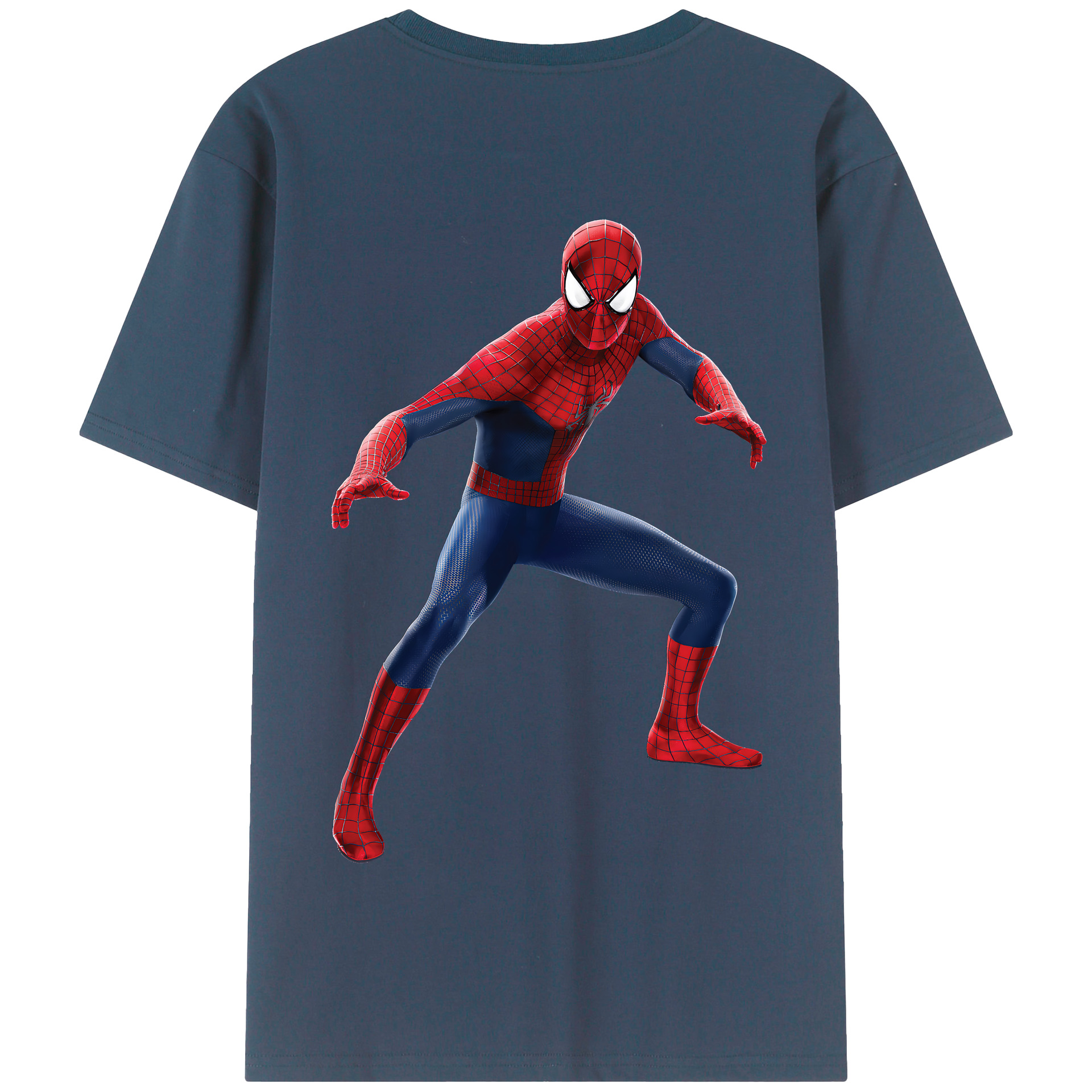 （画像用） Spider Man スパイダーマン 綿100％半袖Tシャツ（背面プリント）