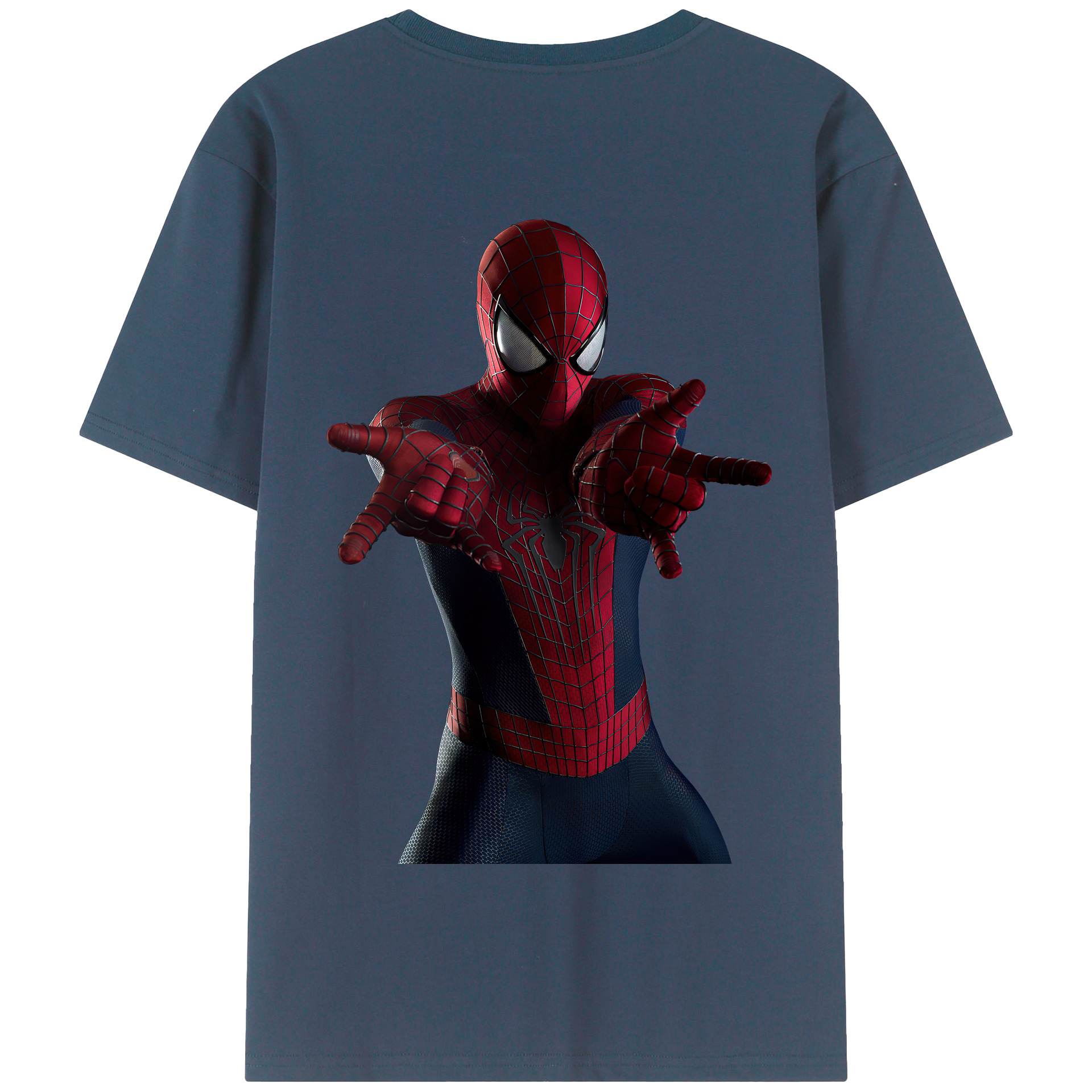 （画像用） Spider Man スパイダーマン 綿100％半袖Tシャツ（背面プリント）