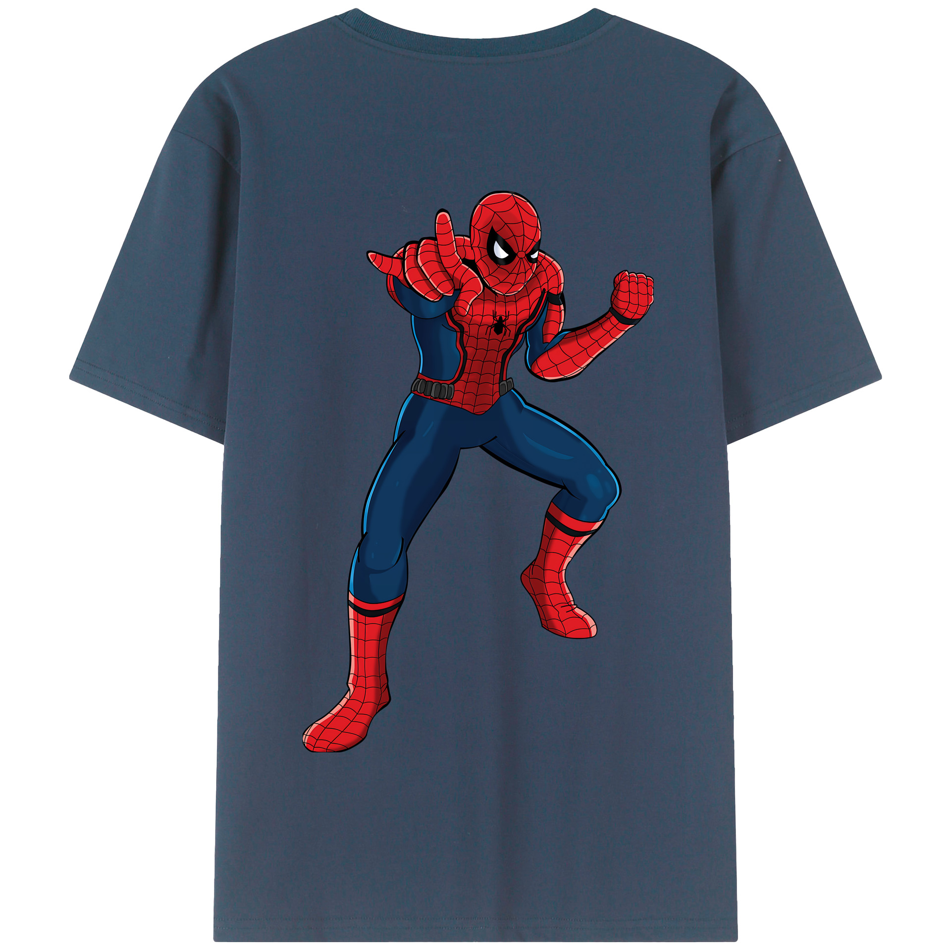 （画像用） Spider Man スパイダーマン 綿100％半袖Tシャツ（背面プリント）