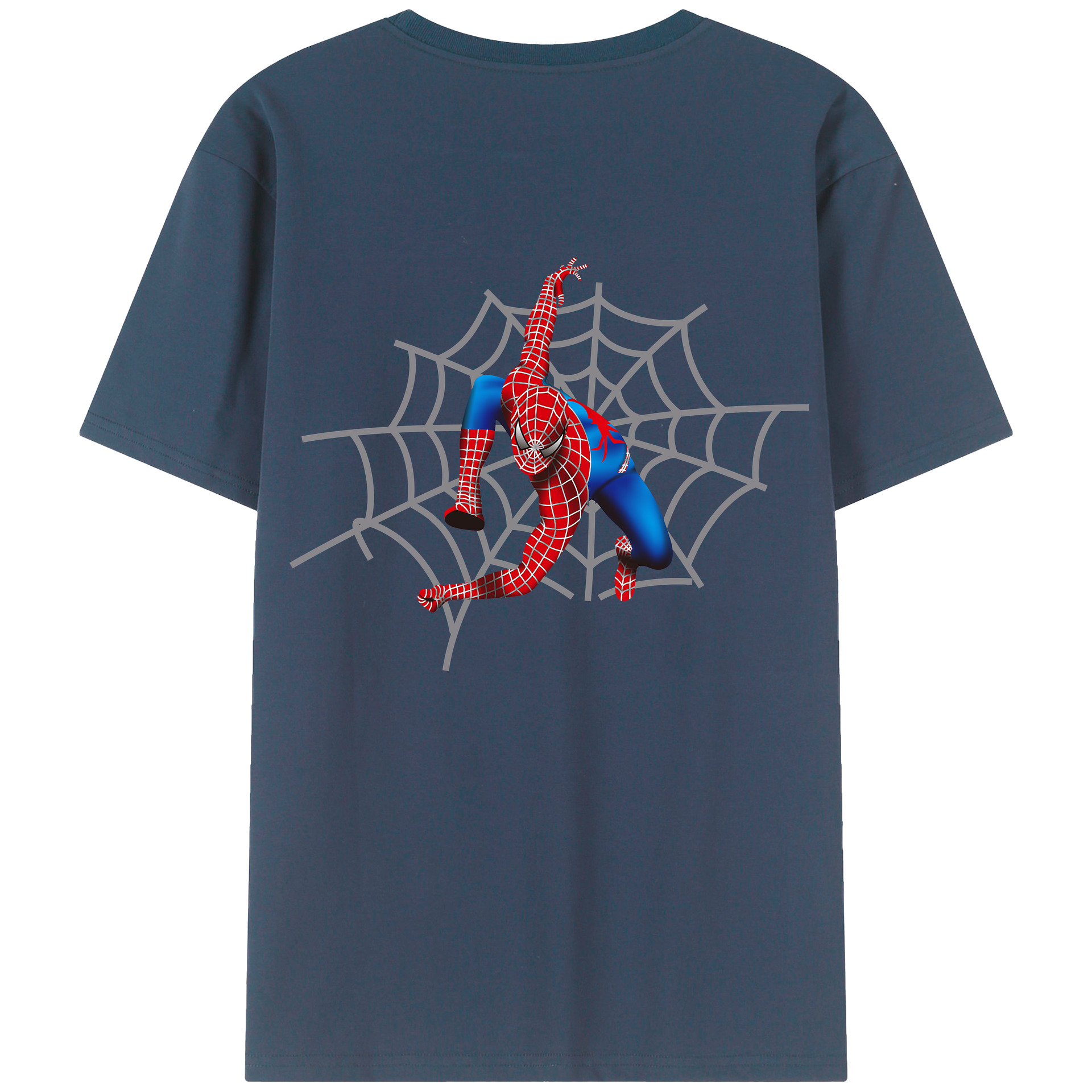 （画像用） Spider Man スパイダーマン 綿100％半袖Tシャツ（背面プリント）