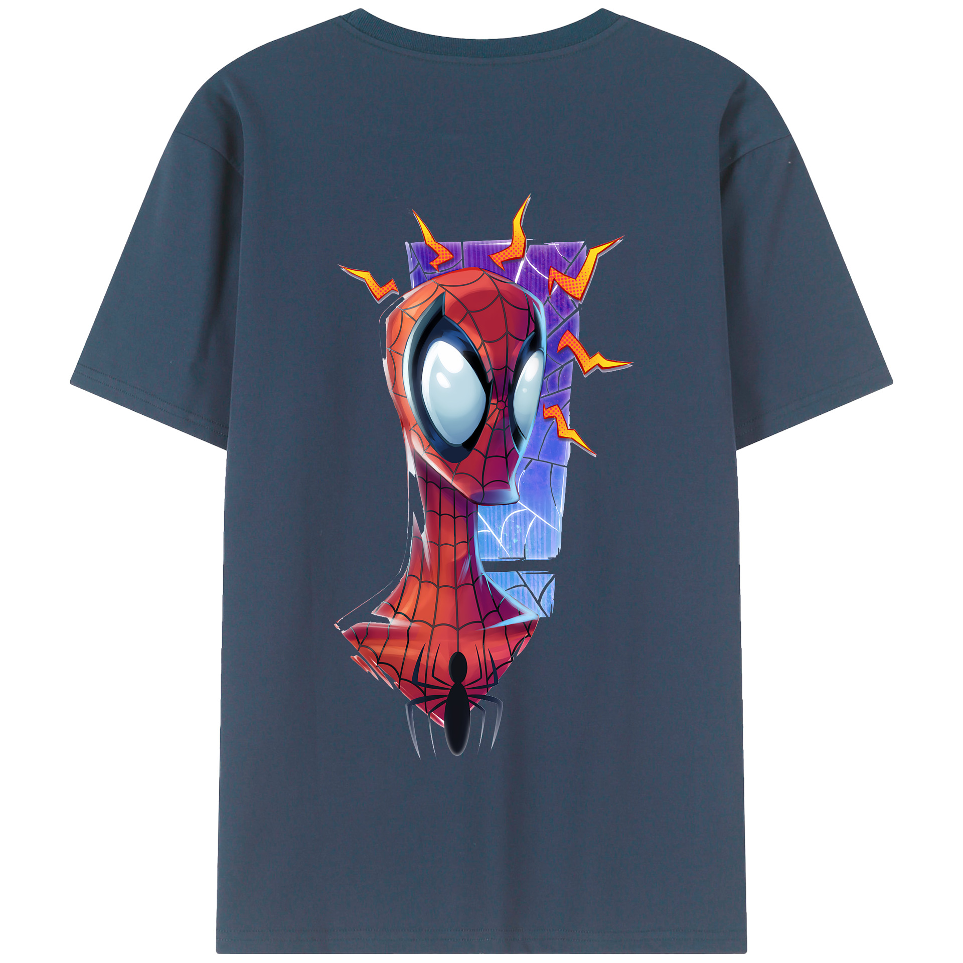 （画像用） Spider Man スパイダーマン 綿100％半袖Tシャツ（背面プリント）
