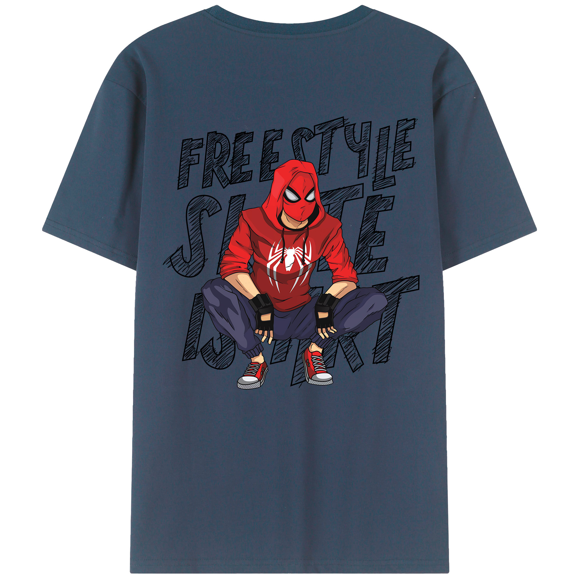 （画像用） Spider Man スパイダーマン 綿100％半袖Tシャツ（背面プリント）