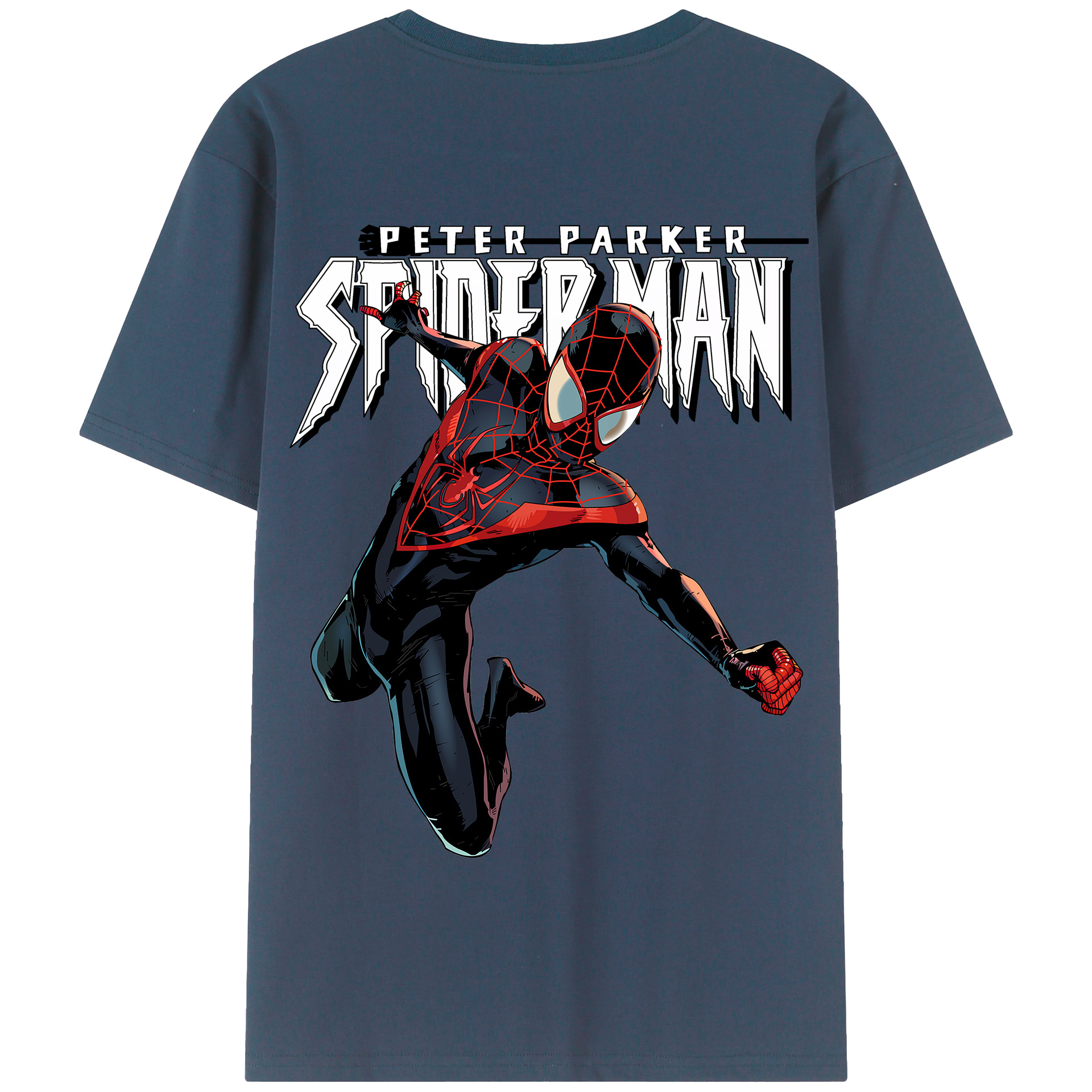 （画像用） Spider Man スパイダーマン 綿100％半袖Tシャツ（背面プリント）