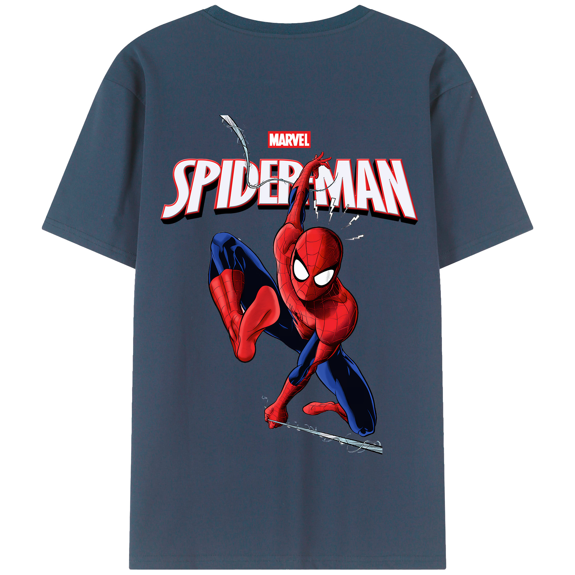 （画像用） Spider Man スパイダーマン 綿100％半袖Tシャツ（背面プリント）