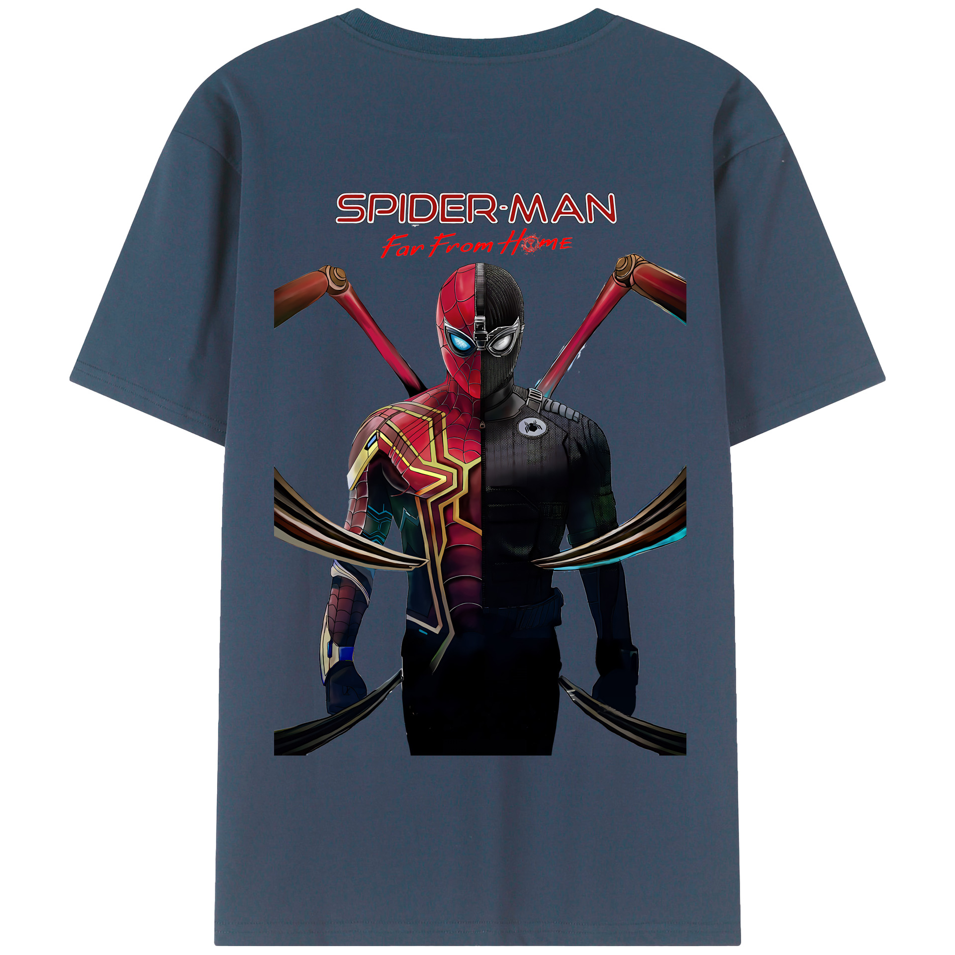 （画像用） Spider Man スパイダーマン 綿100％半袖Tシャツ（背面プリント）