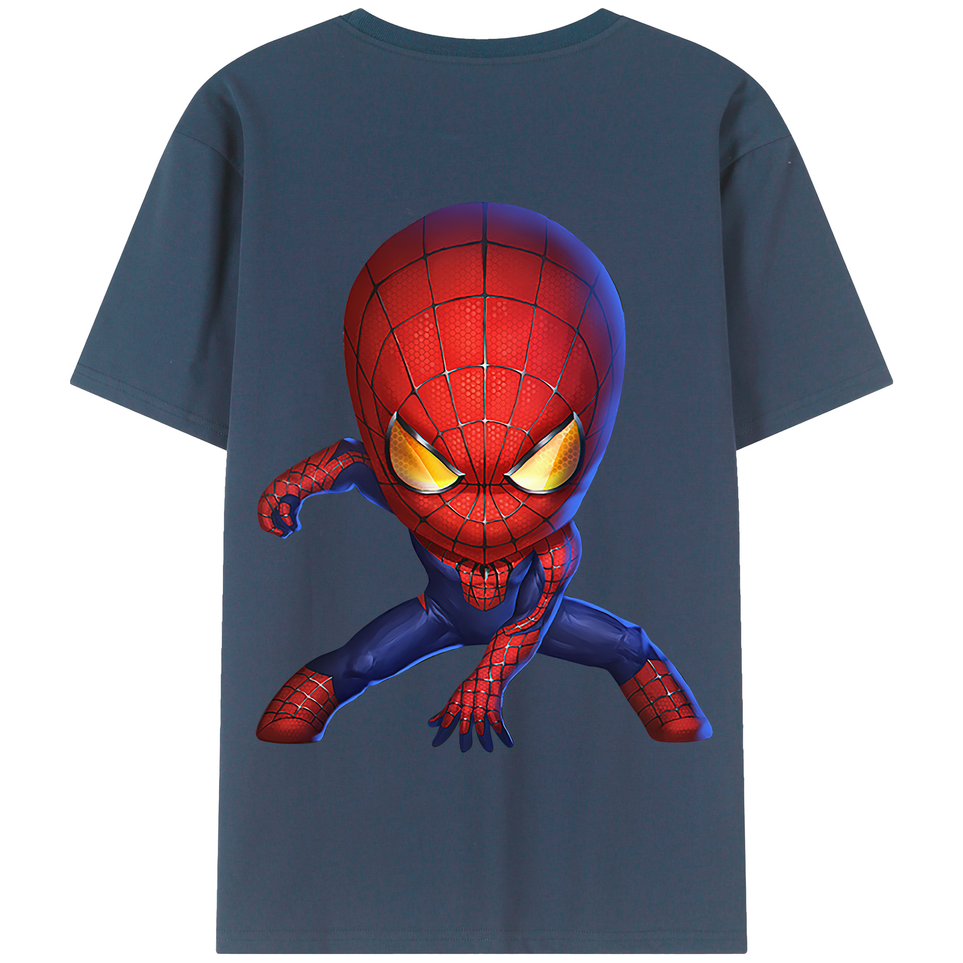（画像用） Spider Man スパイダーマン 綿100％半袖Tシャツ（背面プリント）