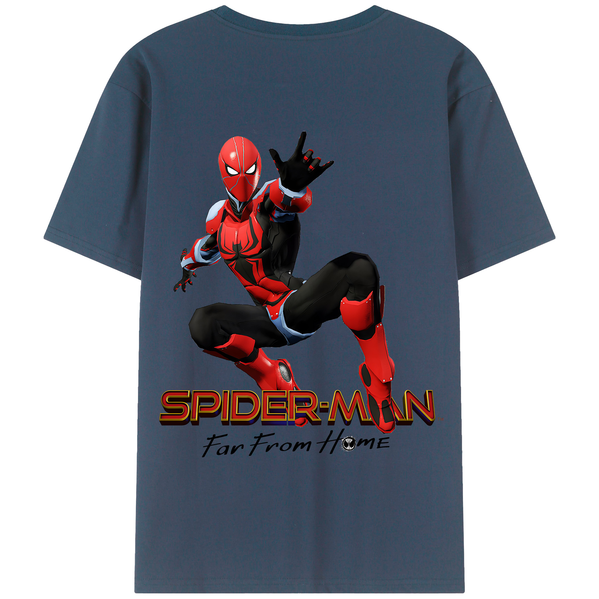 （画像用） Spider Man スパイダーマン 綿100％半袖Tシャツ（背面プリント）