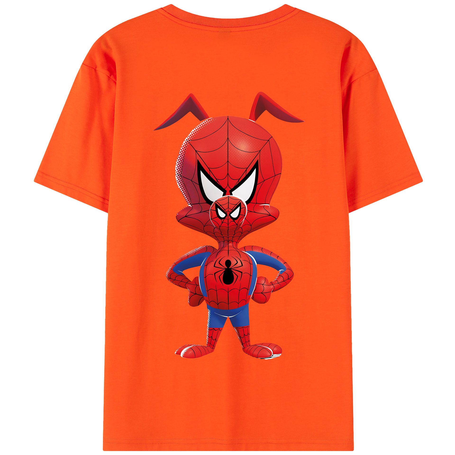 （画像用） Spider Man スパイダーマン 綿100％半袖Tシャツ（背面プリント）
