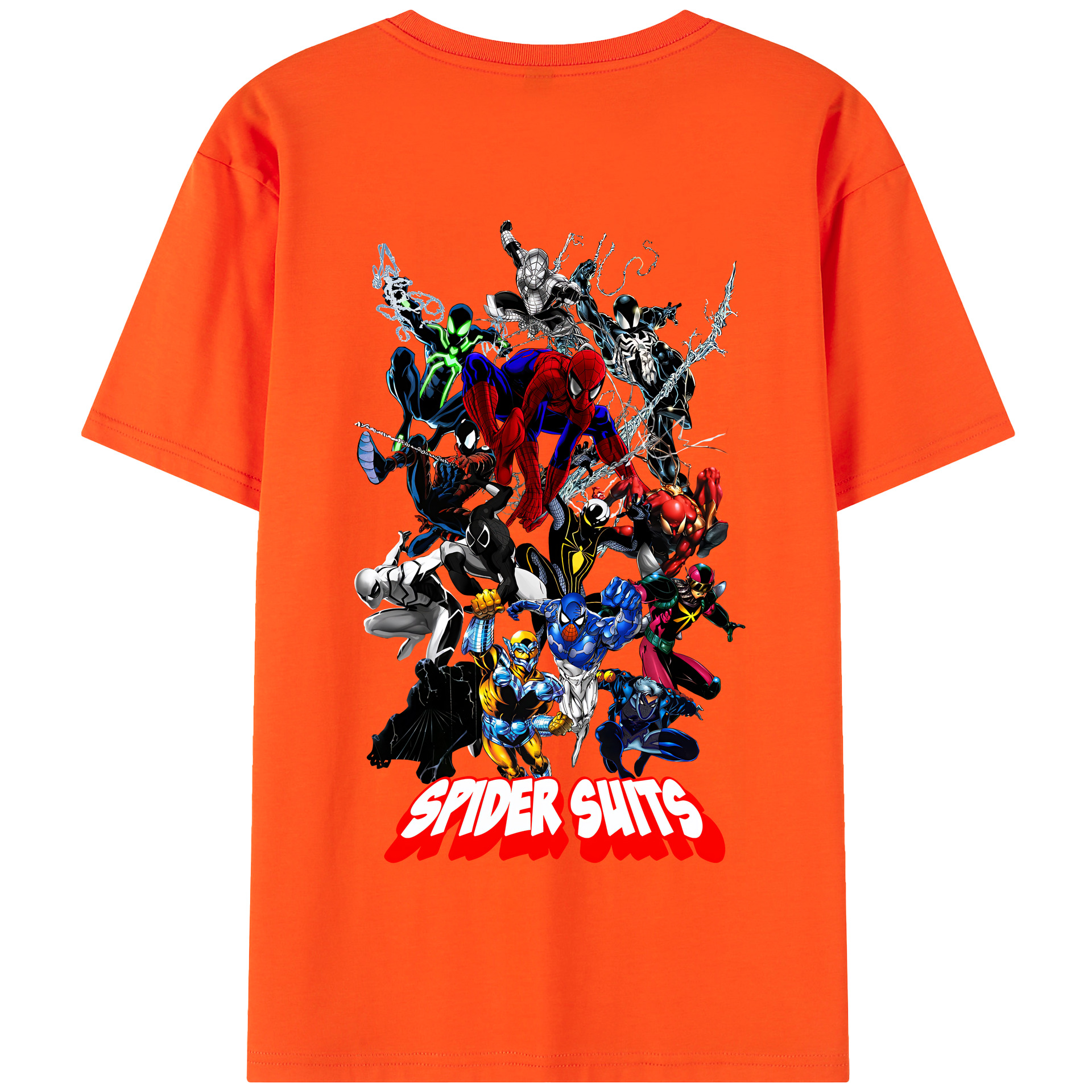 （画像用） Spider Man スパイダーマン 綿100％半袖Tシャツ（背面プリント）