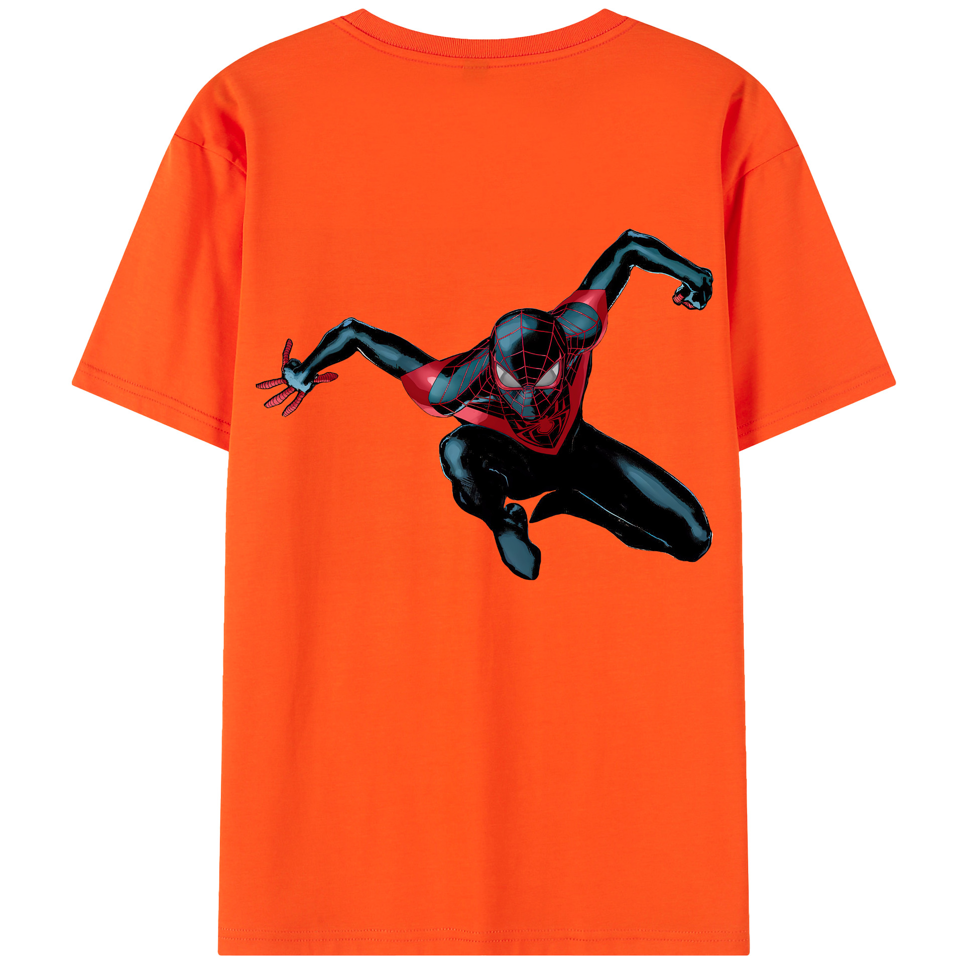 （画像用） Spider Man スパイダーマン 綿100％半袖Tシャツ（背面プリント）